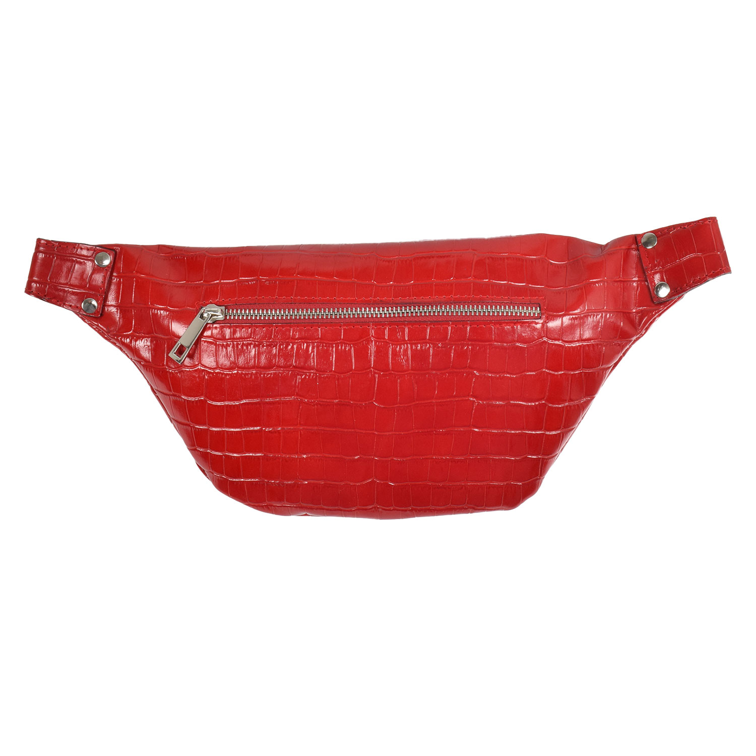 La Garçonne Accessoires Alma Deluxe Grande Bauchtasche Kroko Bermellon