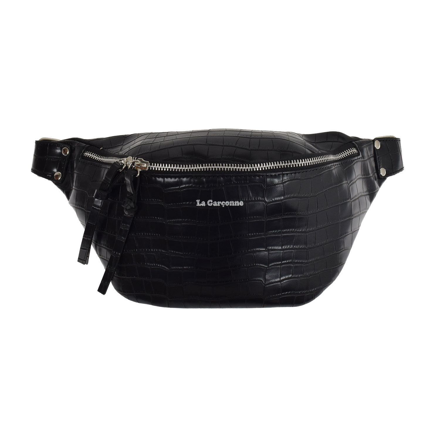 La Garçonne Accessoires Alma Grande Bauchtasche Vegan Kroko Negro