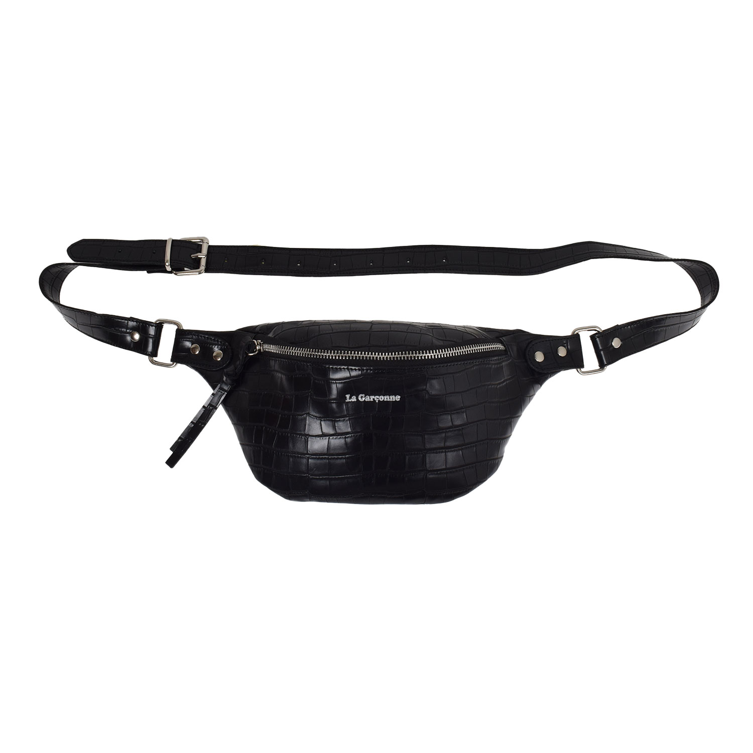 La Garçonne Accessoires Alma Petite Bauchtasche Vegan Kroko Negro