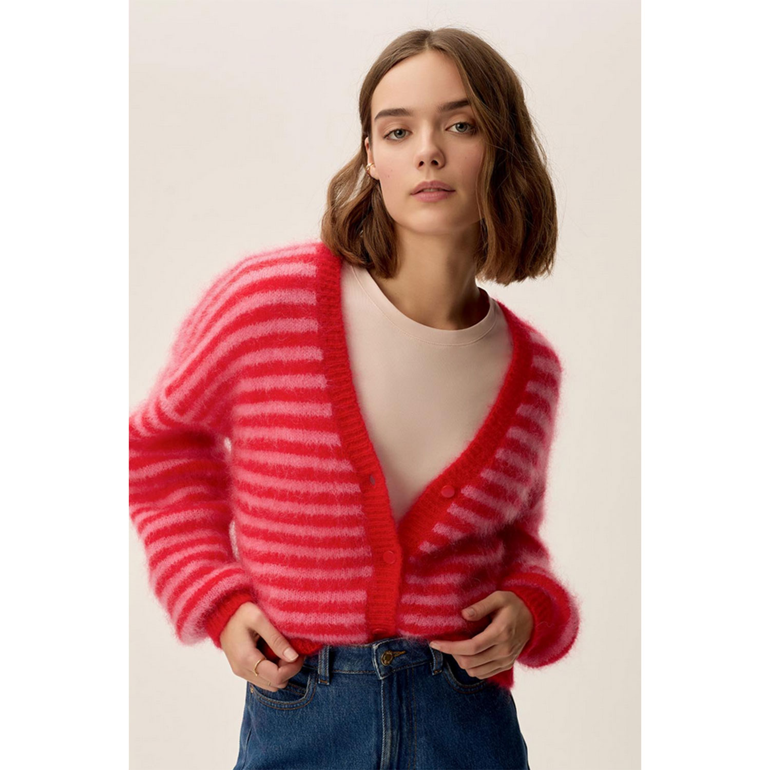 Des Petits Hauts Alvaro Cardigan Bubble Tomate
