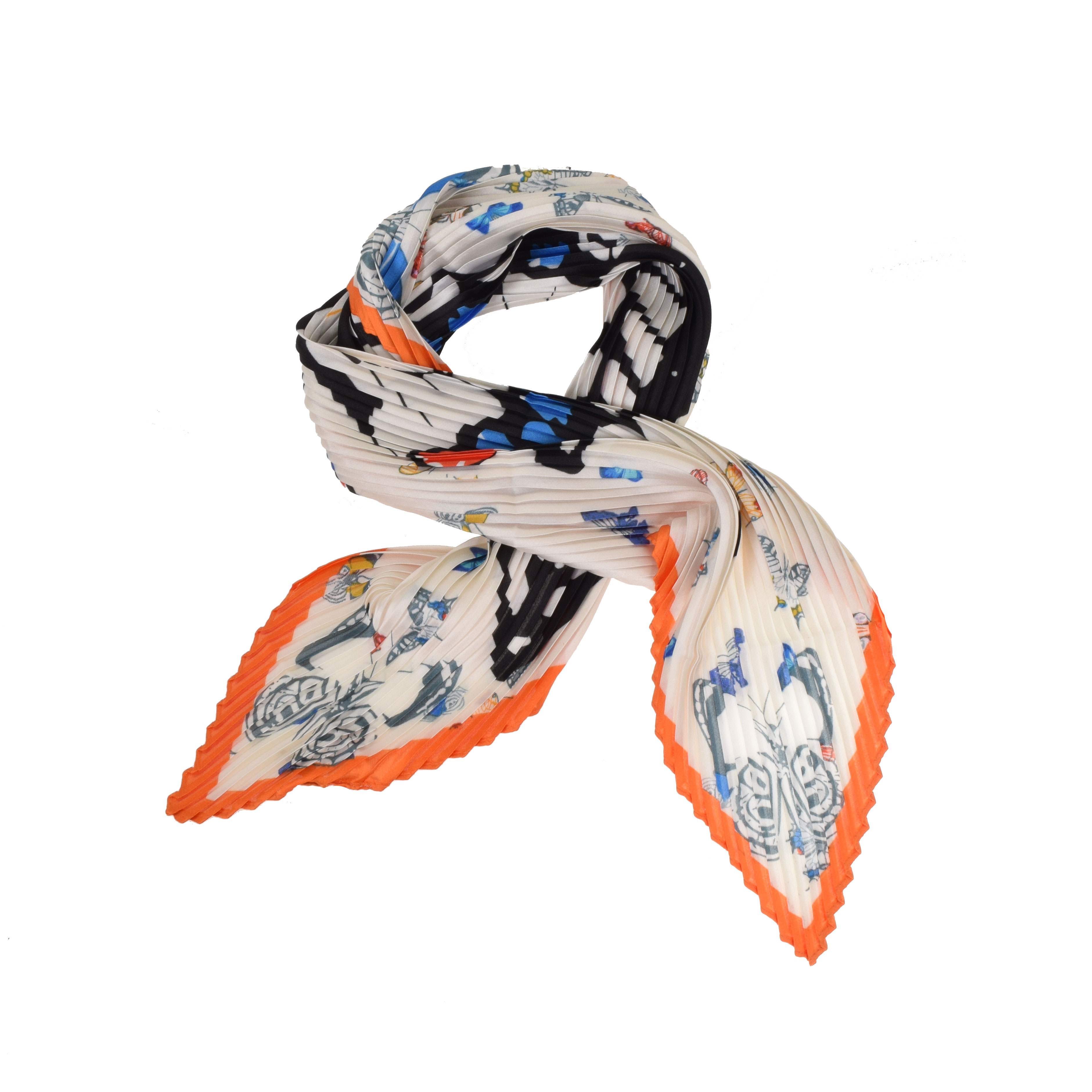 La Garçonne Accessoires Alzen Plissee Foulard mit mehrfarbigem Druck von La Garconne Accessoires vorne