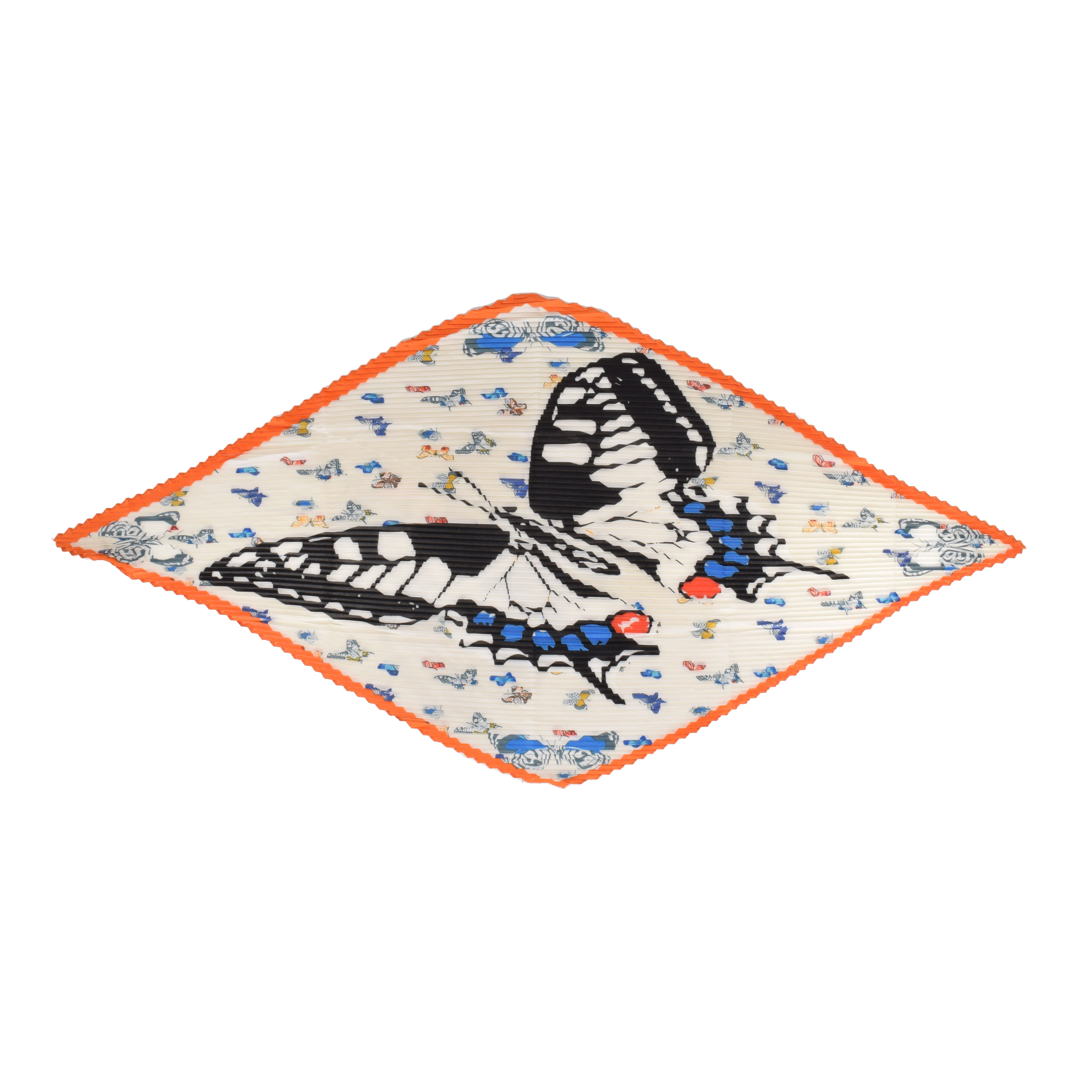 La Garçonne Accessoires Alzen Plissee Foulard mit mehrfarbigem Druck von La Garconne Accessoires vorne offen