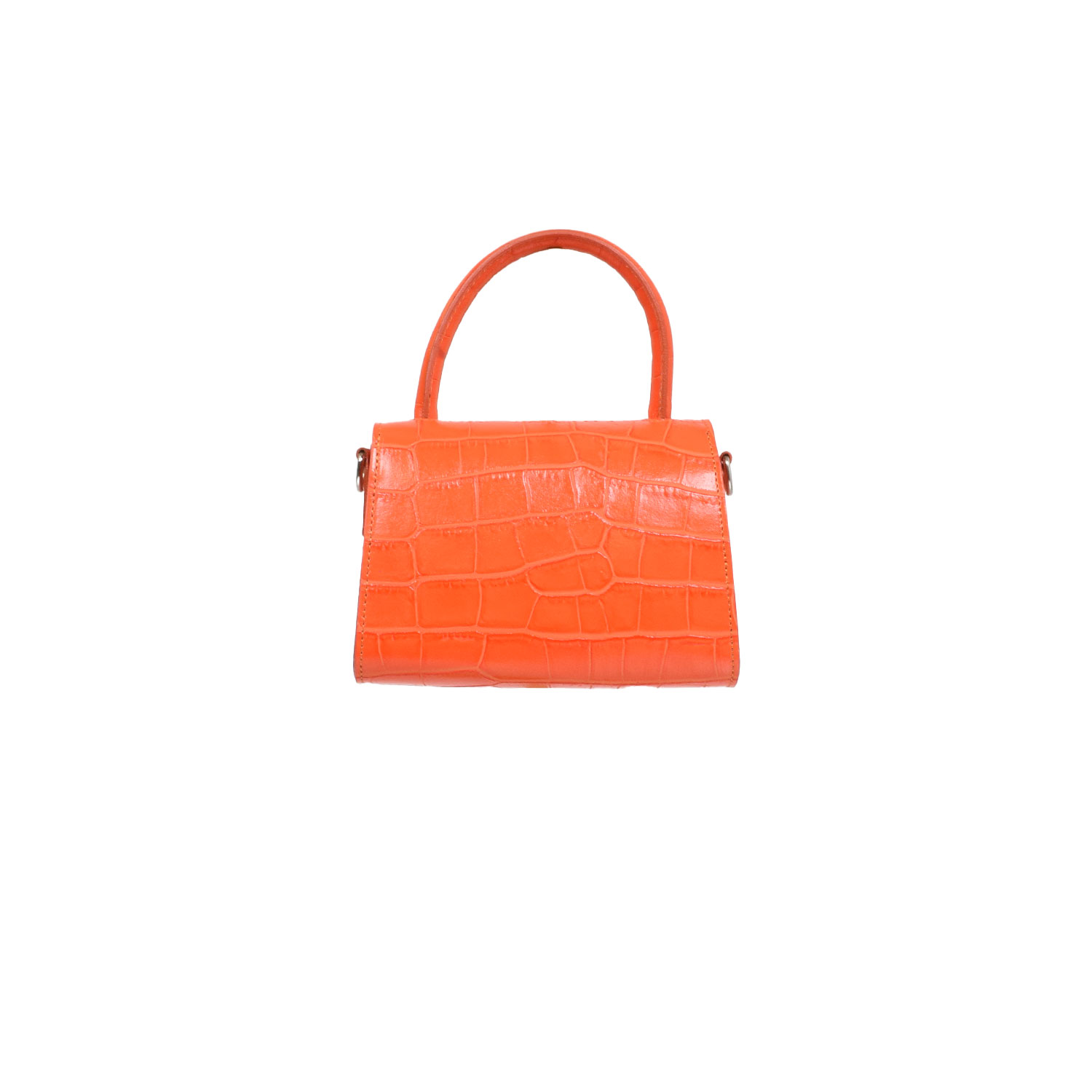 La Garçonne Accessoires Amari Mini Tasche in Orange aus echtem Leder mit Krokoprägung von La Garçonne Accessoires hinten