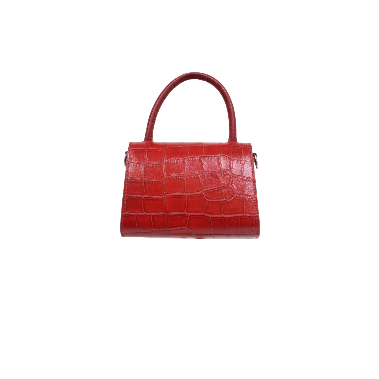 La Garçonne Accessoires Amari Mini Tasche in Rot aus echtem Leder mit Krokoprägung von La Garçonne Accessoires hinten