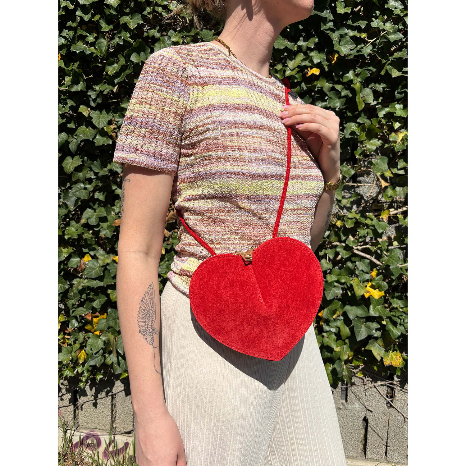 La Garçonne Accessoires Amore Tasche Suede Rosso Fuoco