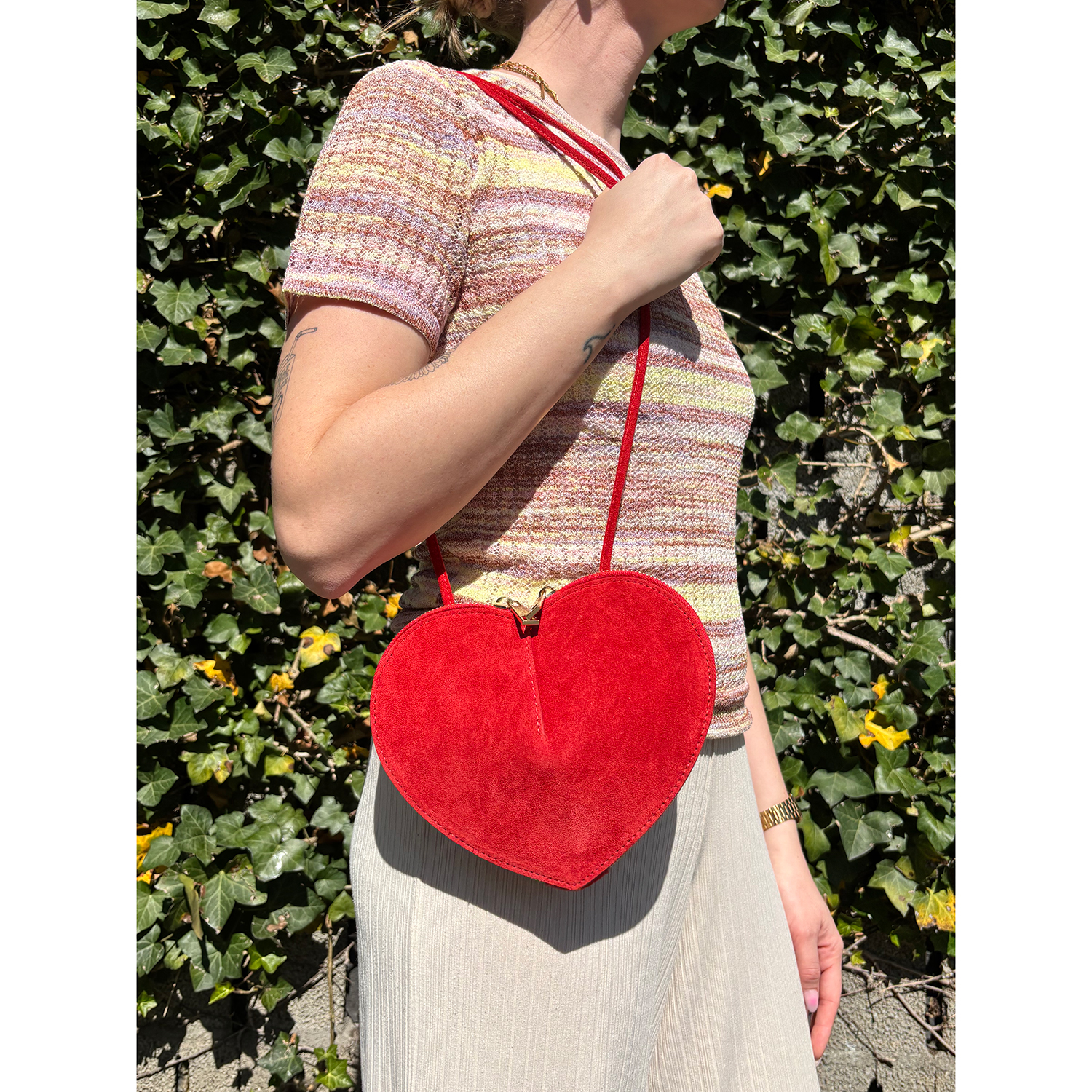 La Garçonne Accessoires Amore Tasche Suede Rosso Fuoco