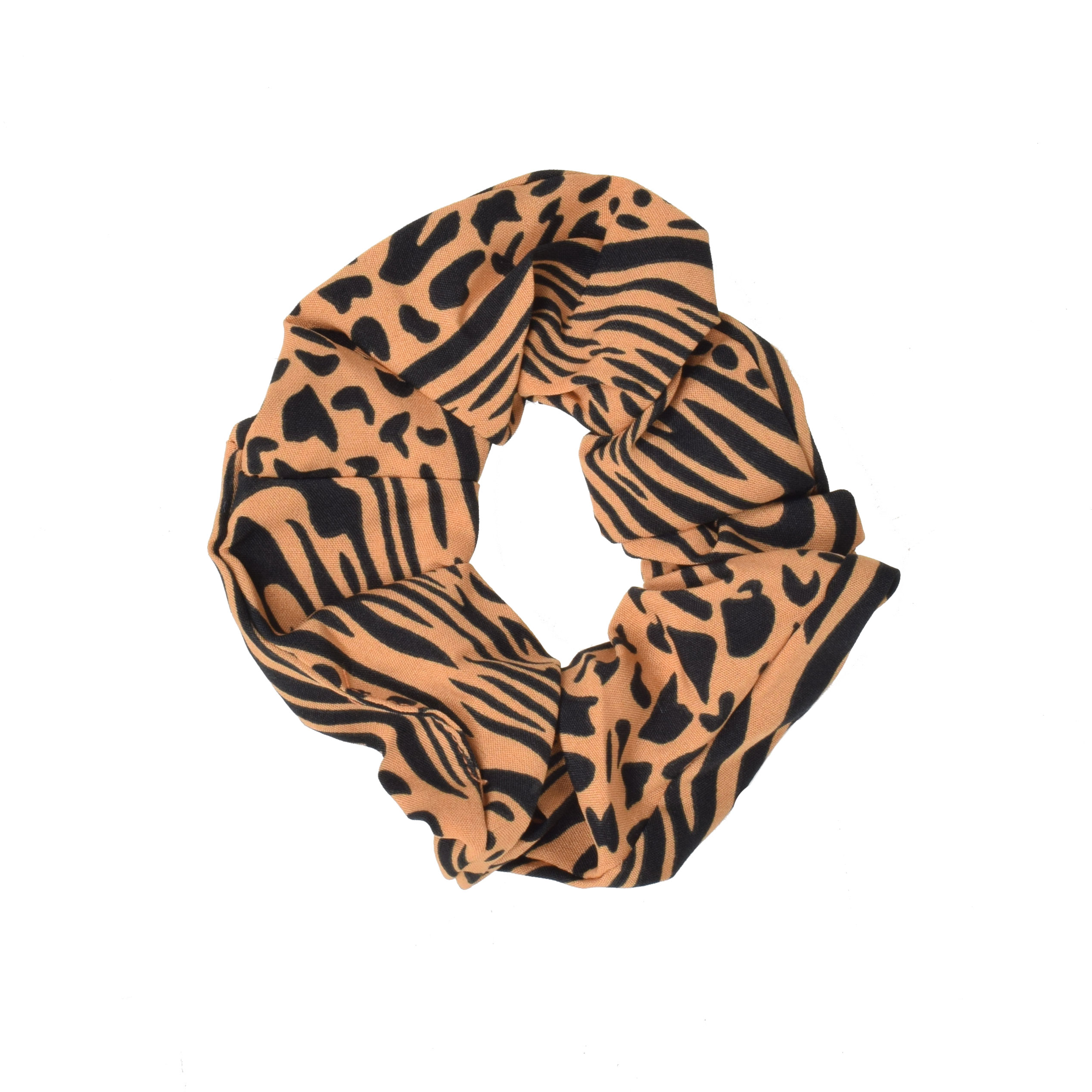 J'adore Animal Scrunchie in Braun und Schwarz von J'adore vorne