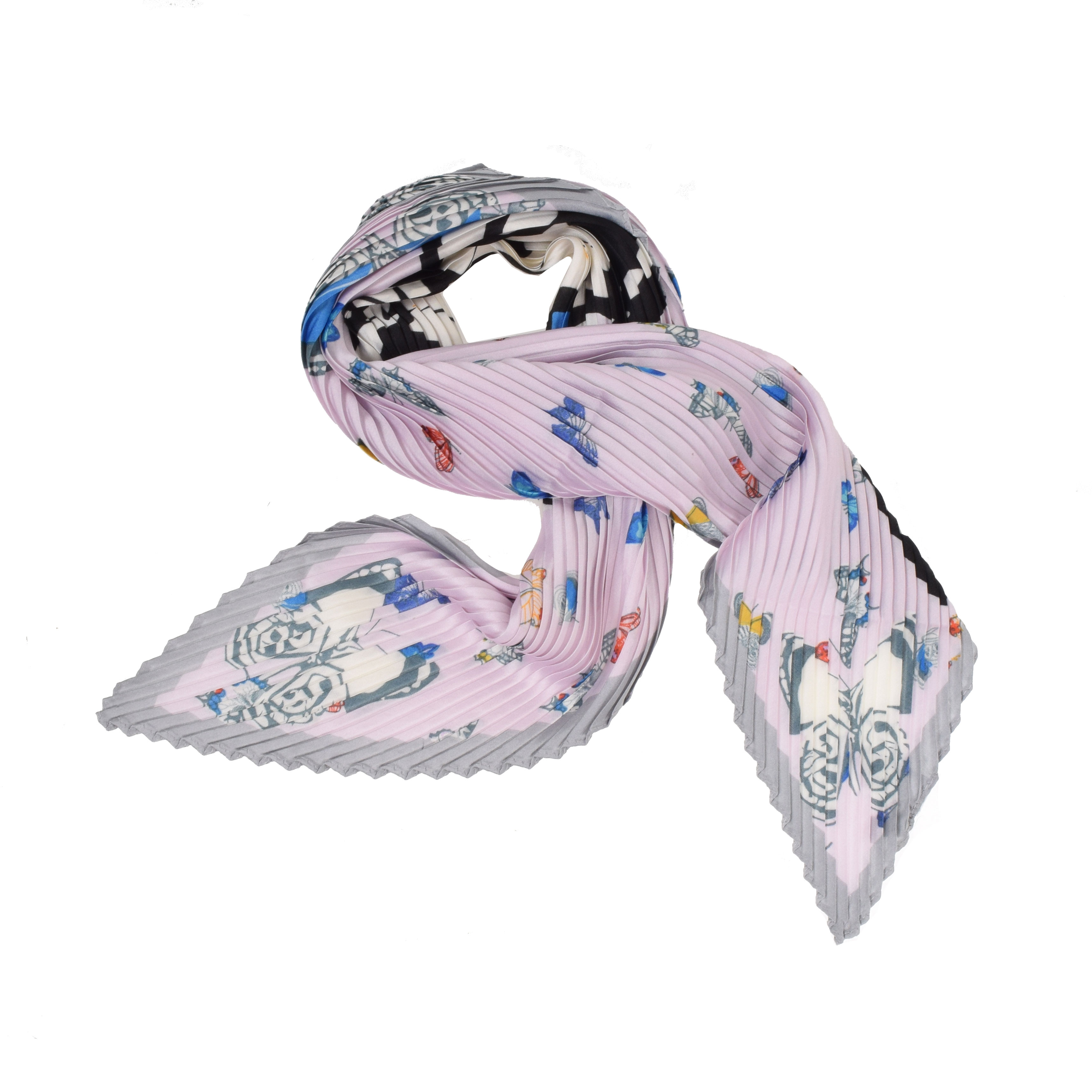 La Garçonne Accessoires Antras Plissee Foulard mit Schmetterling Druck von La Garconne Accessoires vorne