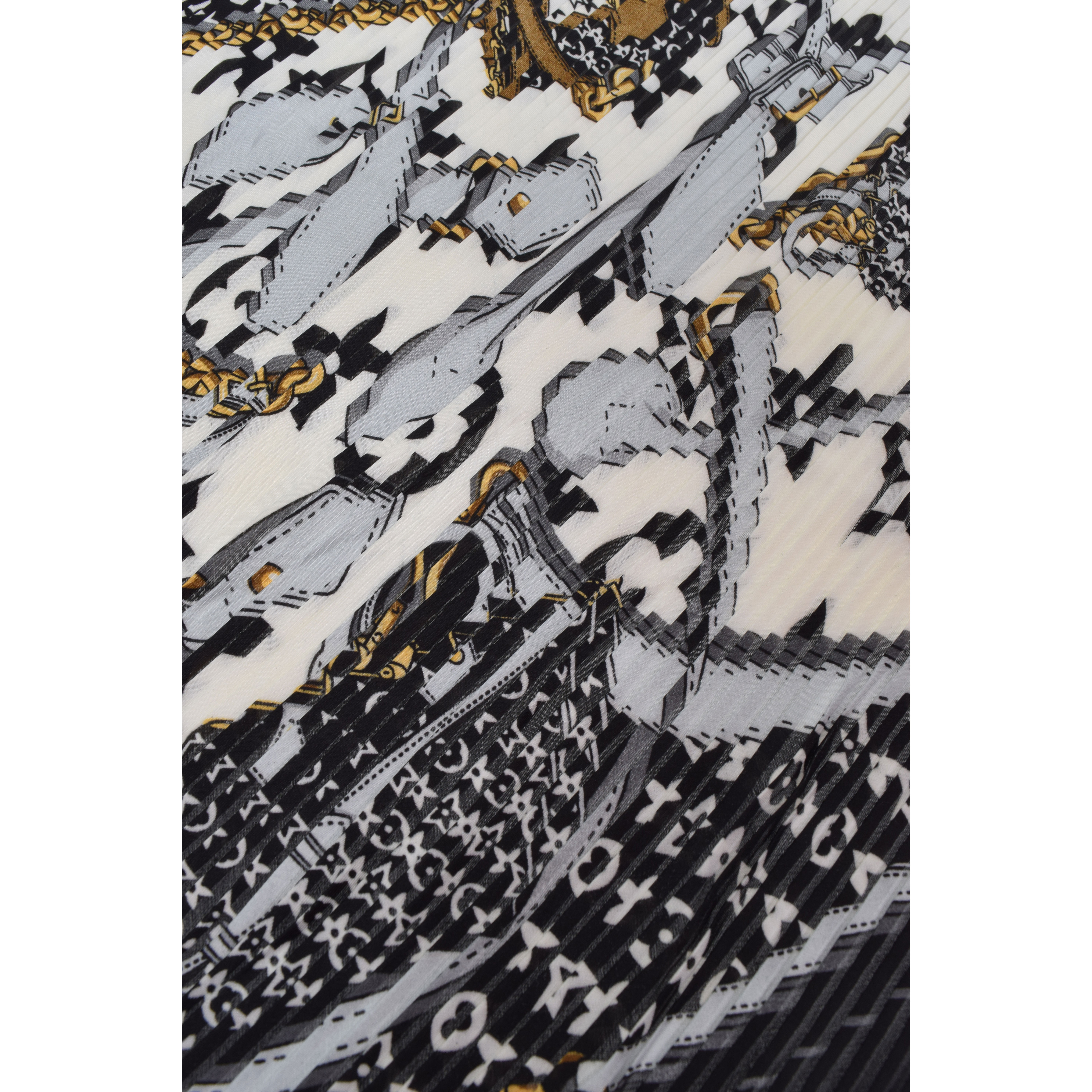 La Garçonne Accessoires Ascon Plissee Foulard mit mehrfarbigem Druck von La Garconne Accessoires Detail