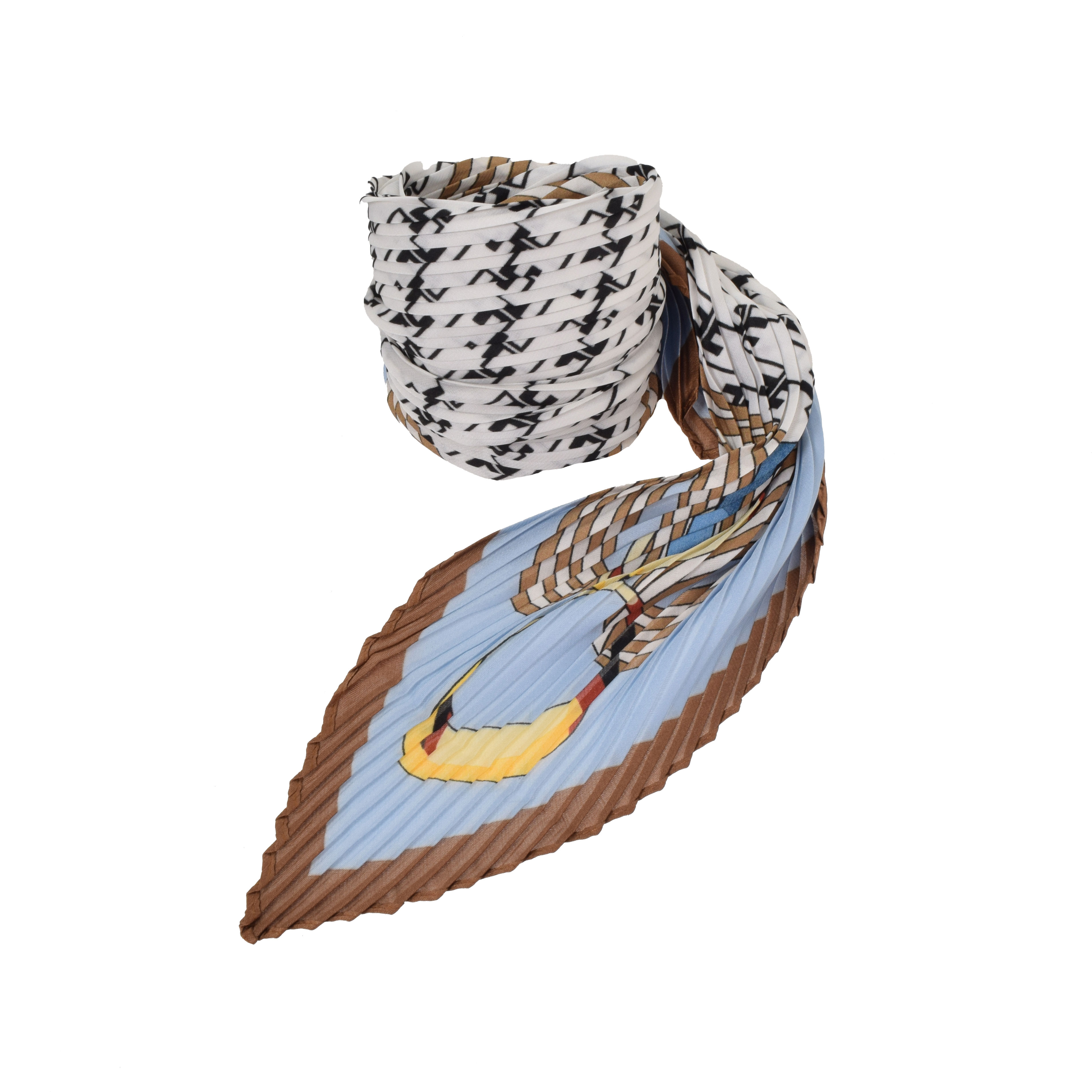 La Garçonne Accessoires Audressein Plissee Foulard mit mehrfarbigem Druck von La Garçonne Accessoires vorne
