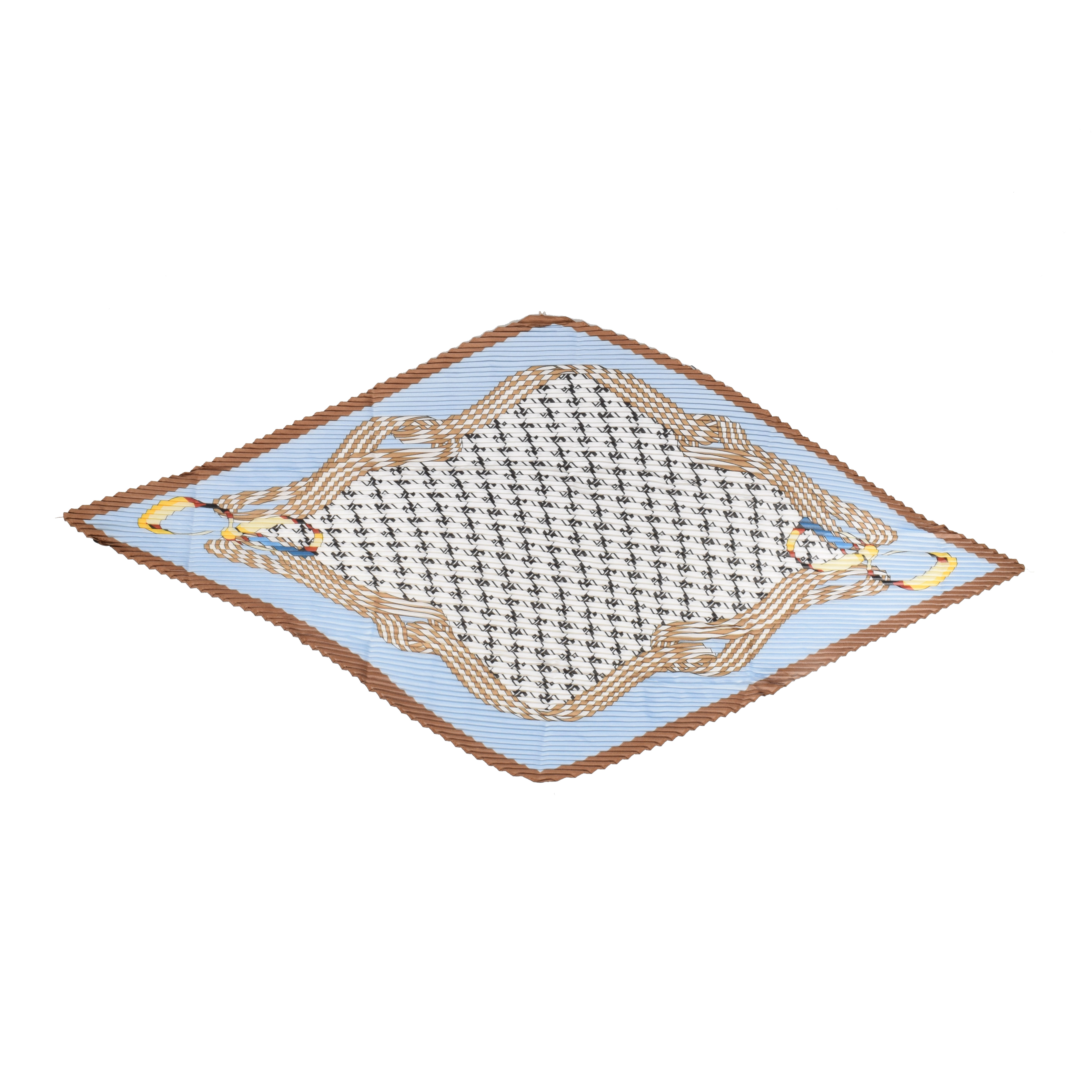 La Garçonne Accessoires Audressein Plissee Foulard mit mehrfarbigem Druck von La Garçonne Accessoires vorne offen