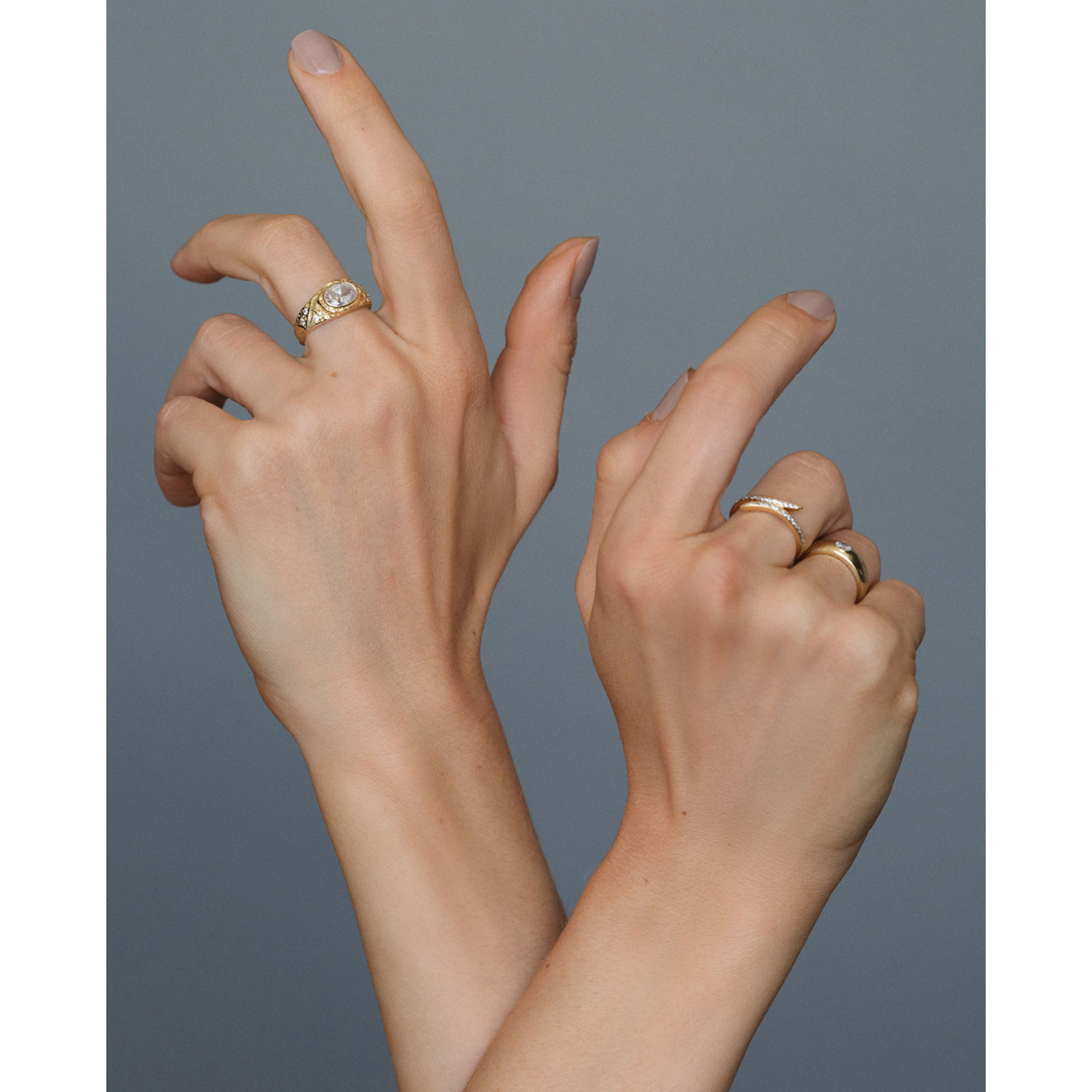 Philippa Studios Aura Ring White Vergoldet