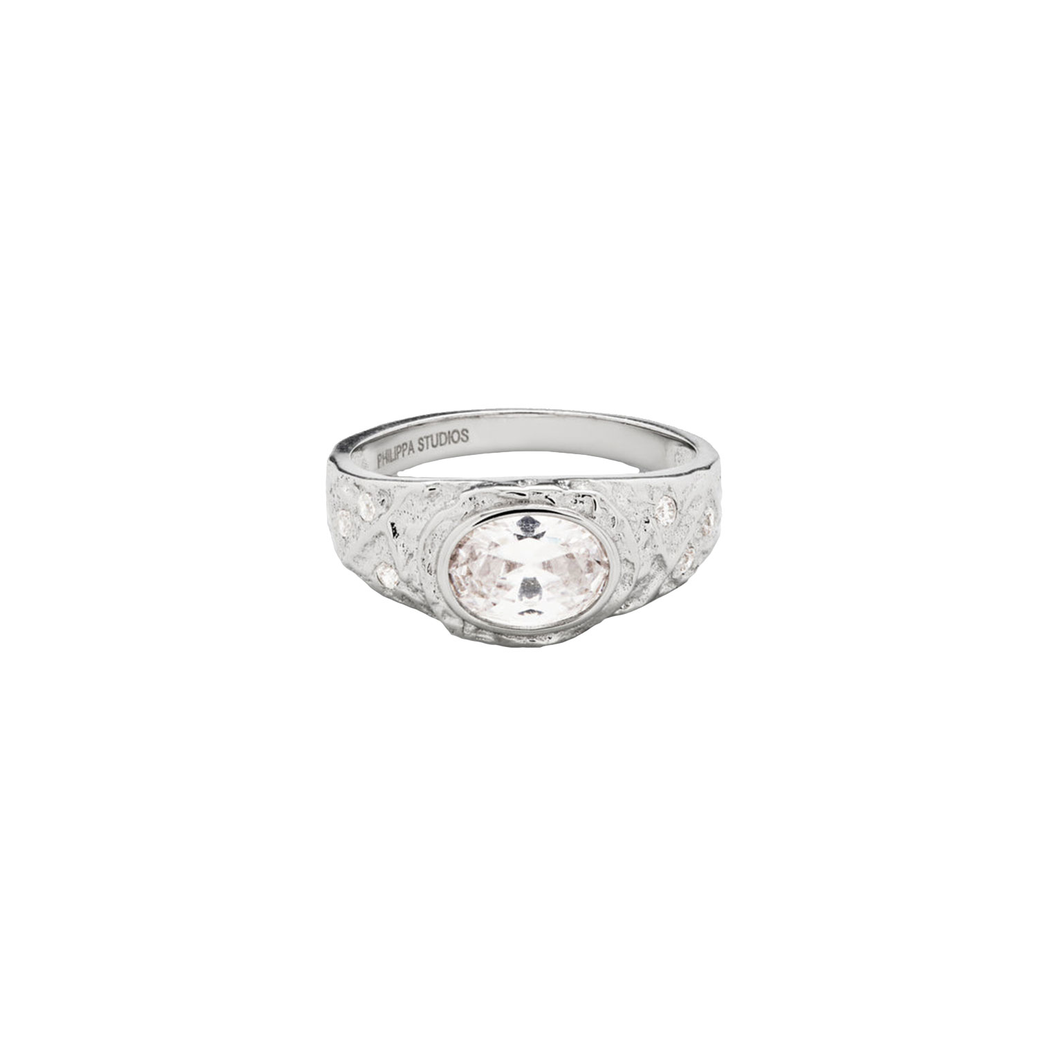 Aura Ring White Silber