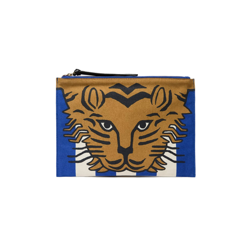 Inoui Editions Baldo Stripes Necessaire in Blau Weiss gestreift von Inoui Editions vorne