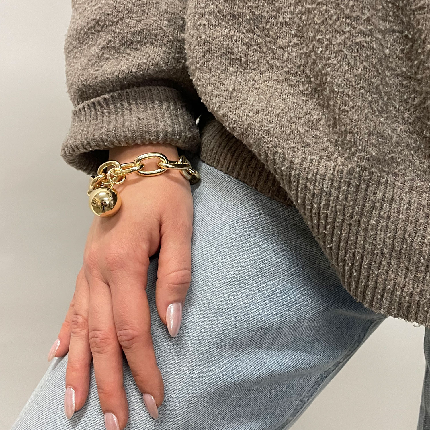 Bow 19 Details Ball Armband Gold