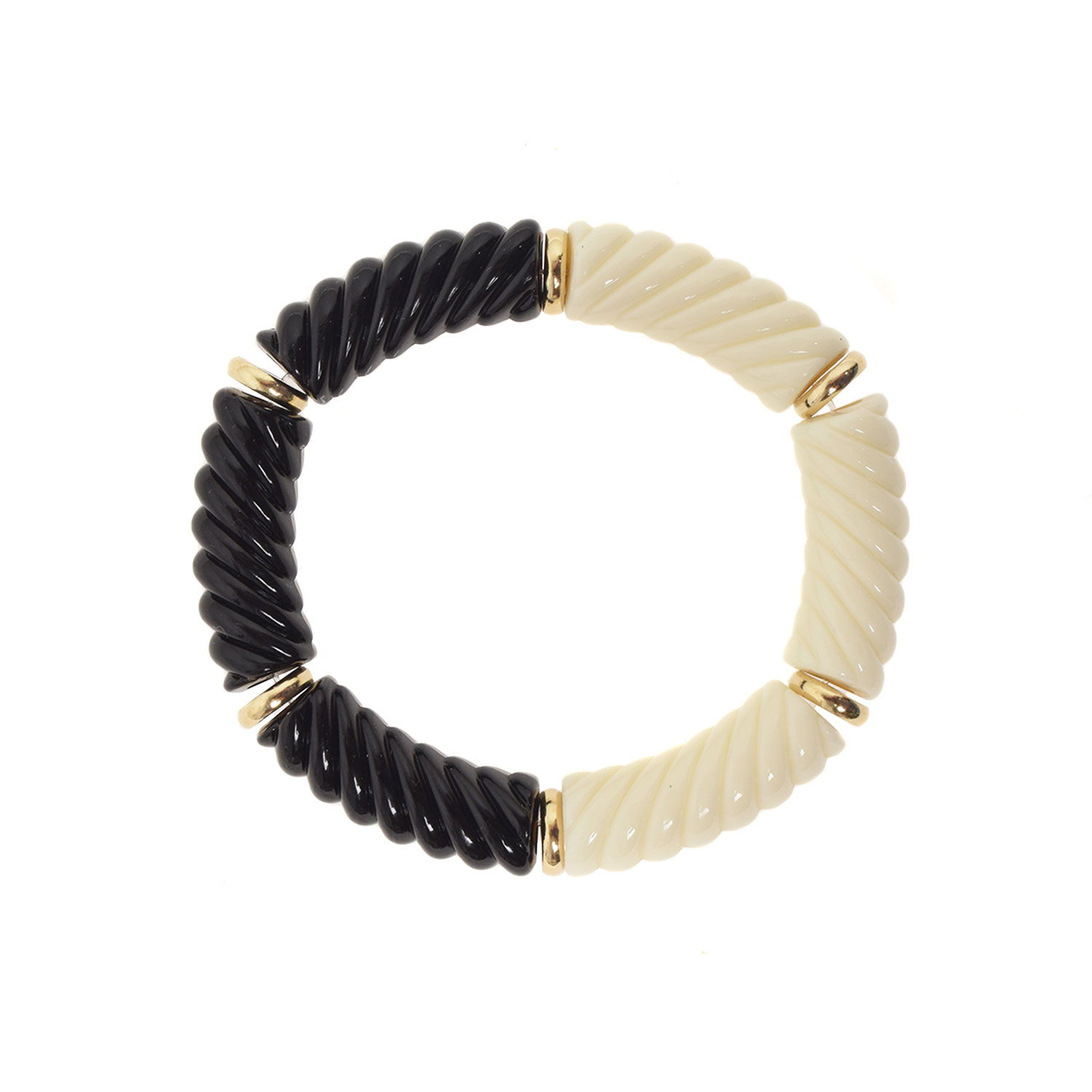 Bangle Armband Twister Black/Ecru