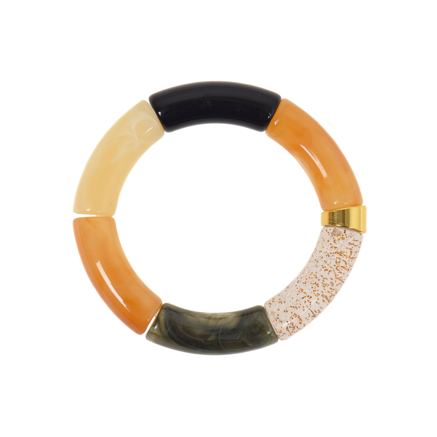 Bangle Armband Gold Nugget Amber Black