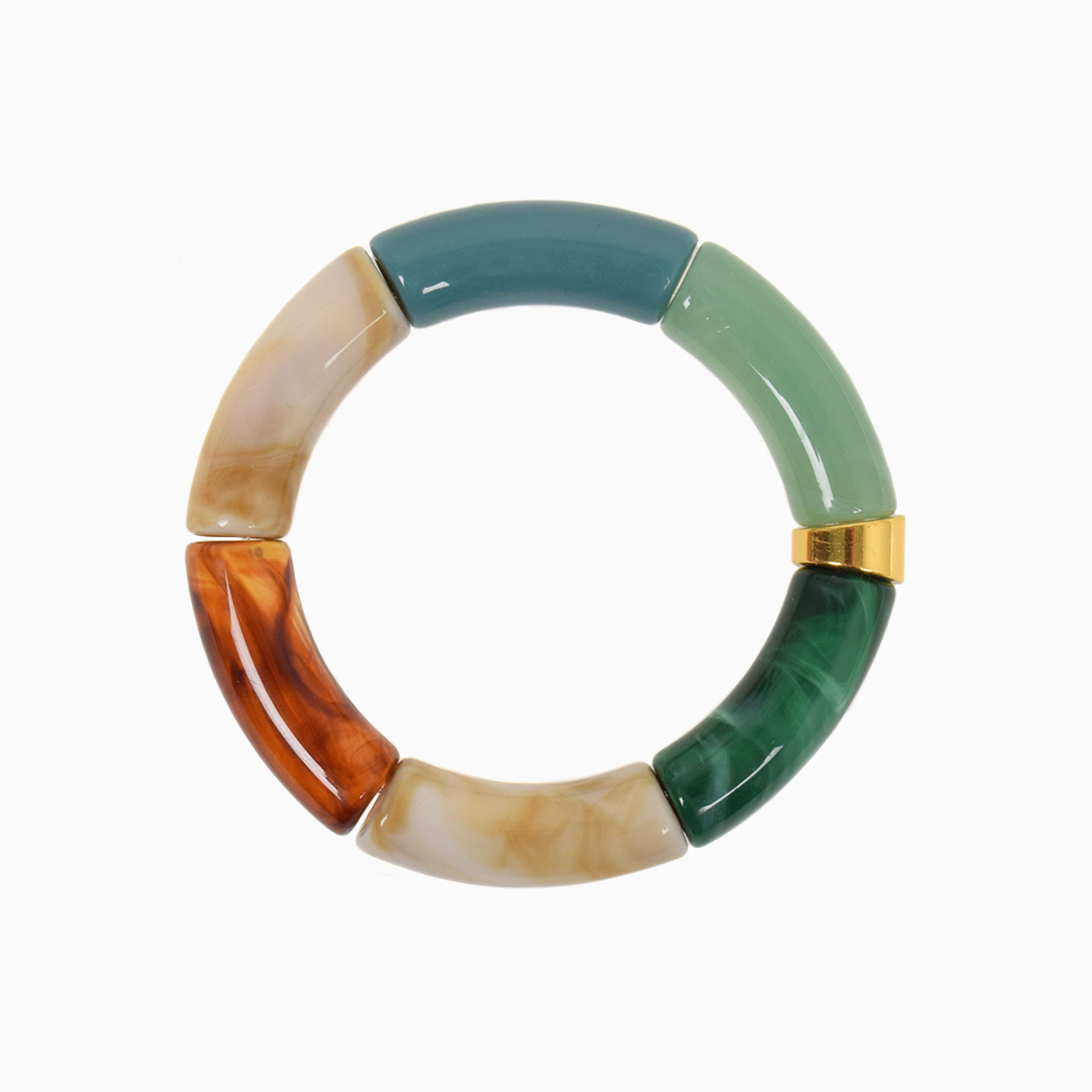 Bangle Armband 3 Gold Nugget Green