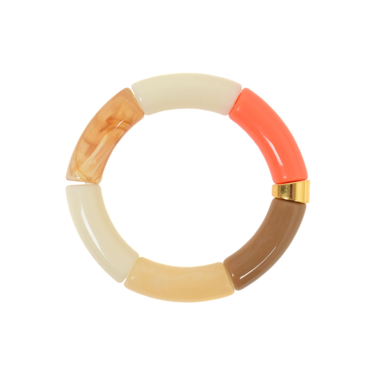 La Garçonne Bijoux Bangle Armband Gold Nugget Orange Brown