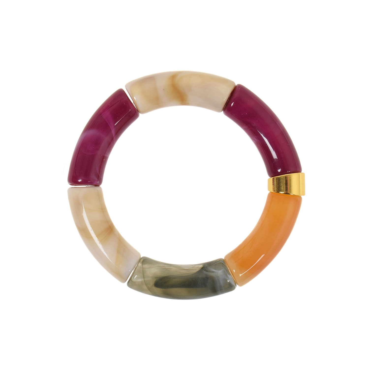 La Garçonne Bijoux Bangle Armband Gold Nugget Purple Marble