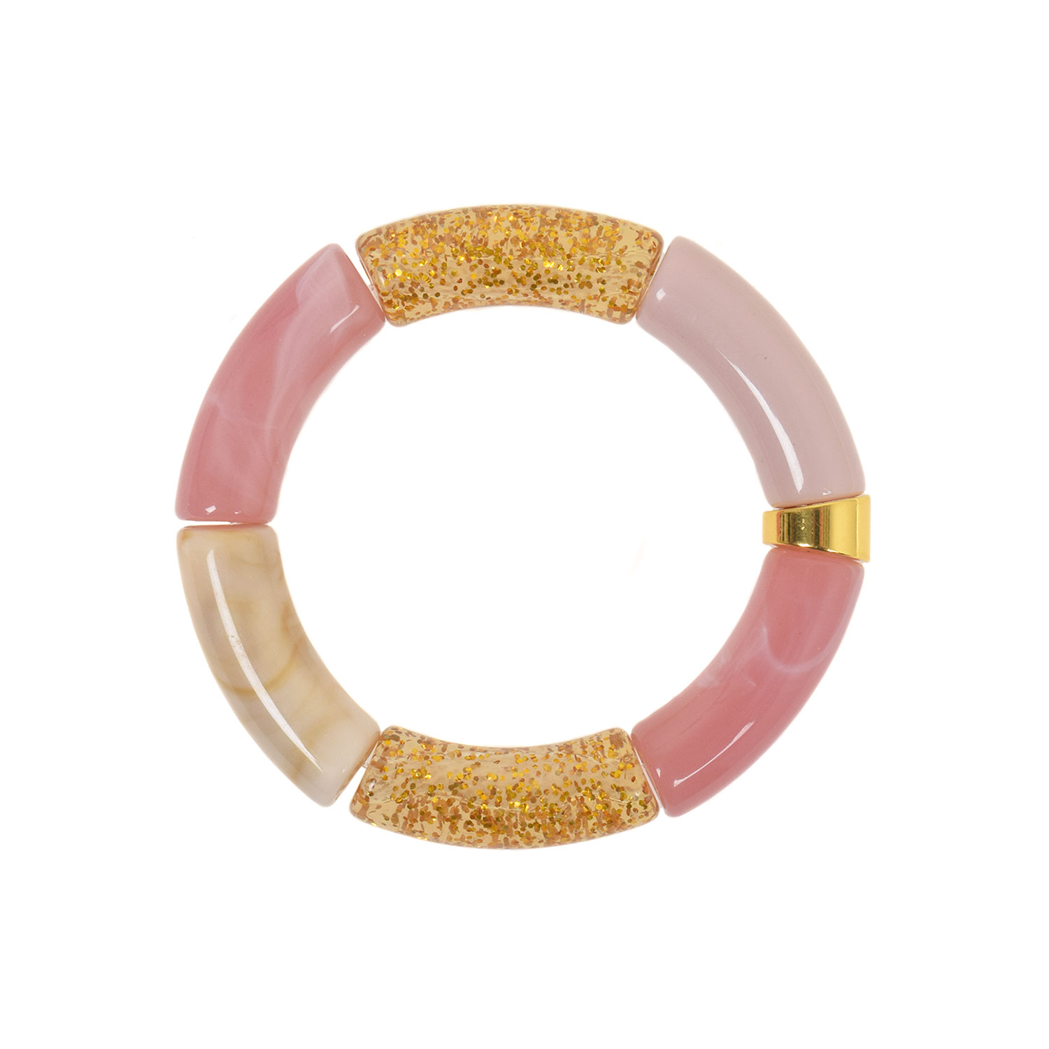 La Garçonne Bijoux Bangle Armband Gold Nugget Rose Glitter