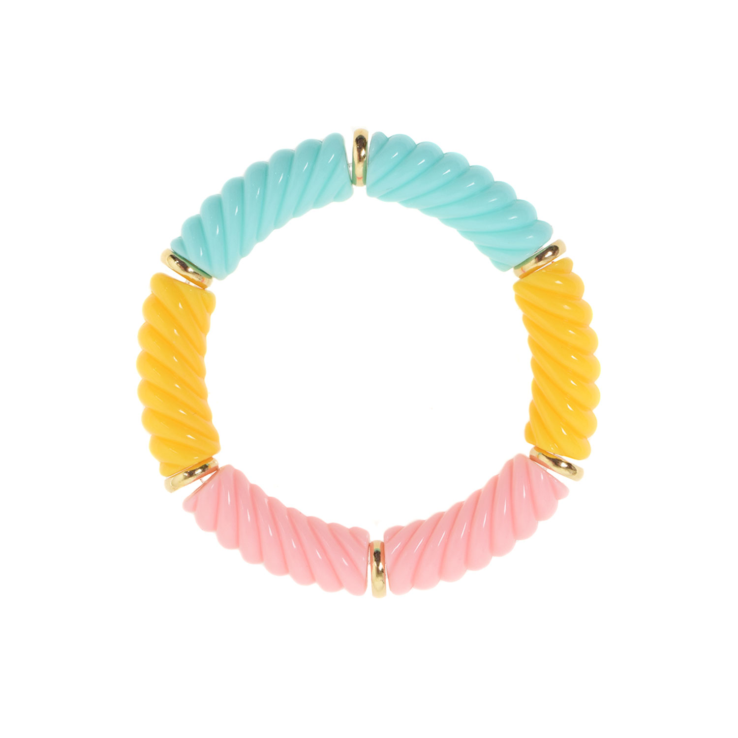 La Garçonne Bijoux Bangle Armband Twister Pink/Yellow/Turquise