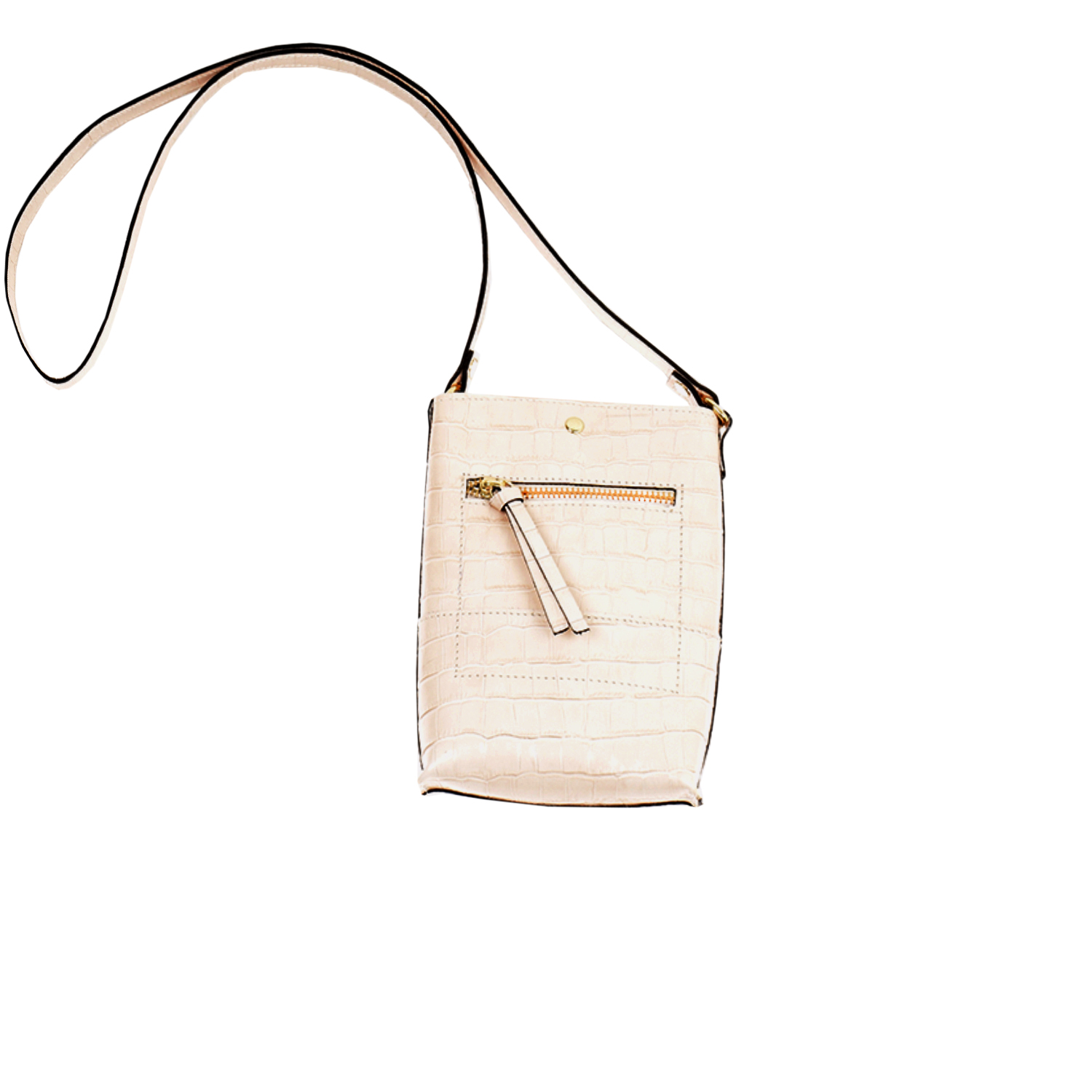 La Garçonne Accessoires Lucette Handytasche Kroko Beige