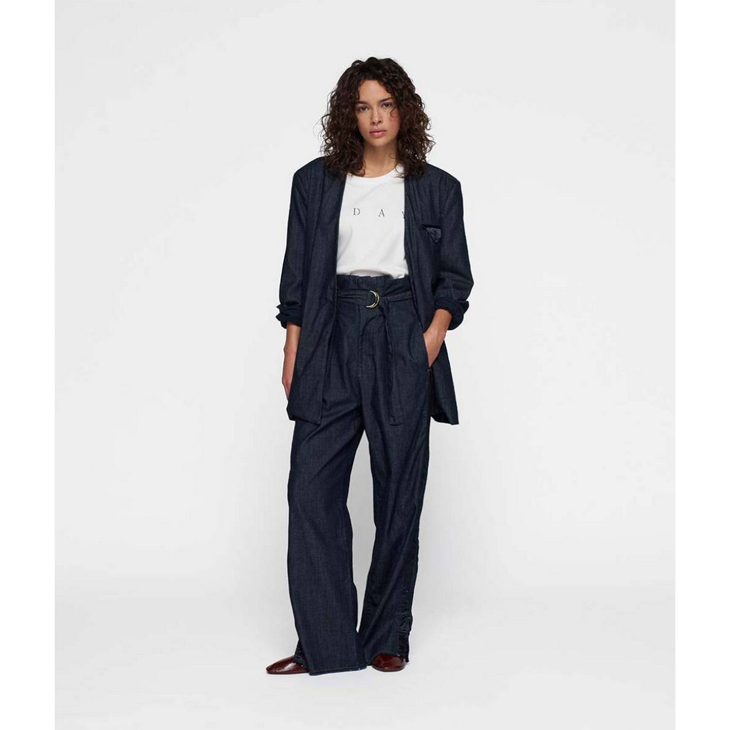 10DAYS Belted Wide Leg Hose Yale Blue