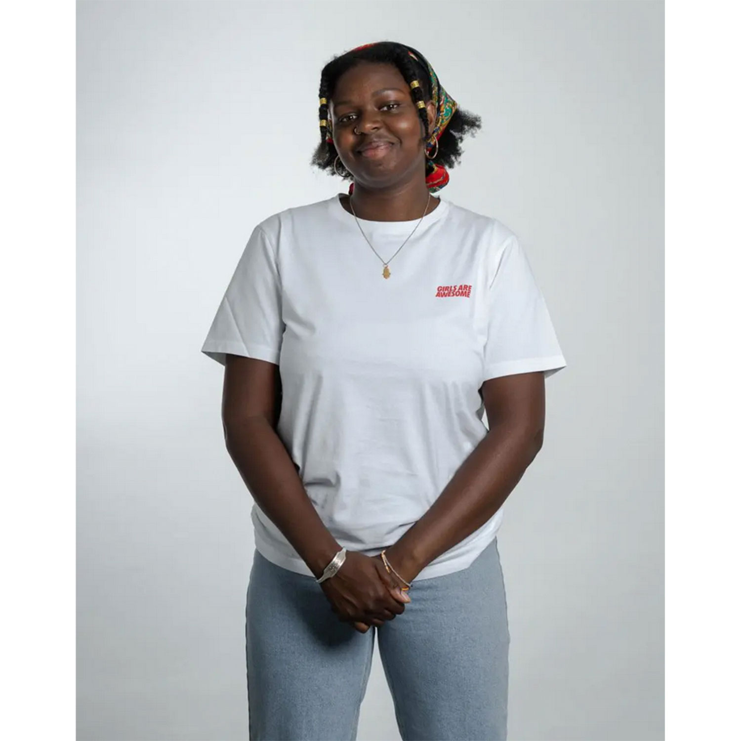 Girls are awesome Big A T-Shirt White