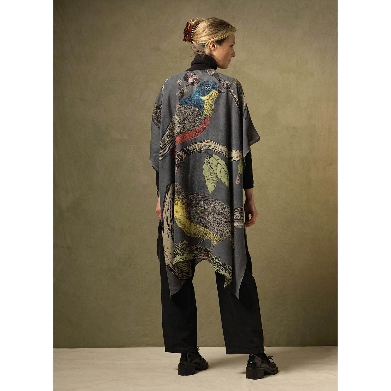 One Hundred Stars Bird Throwover Wool Ink