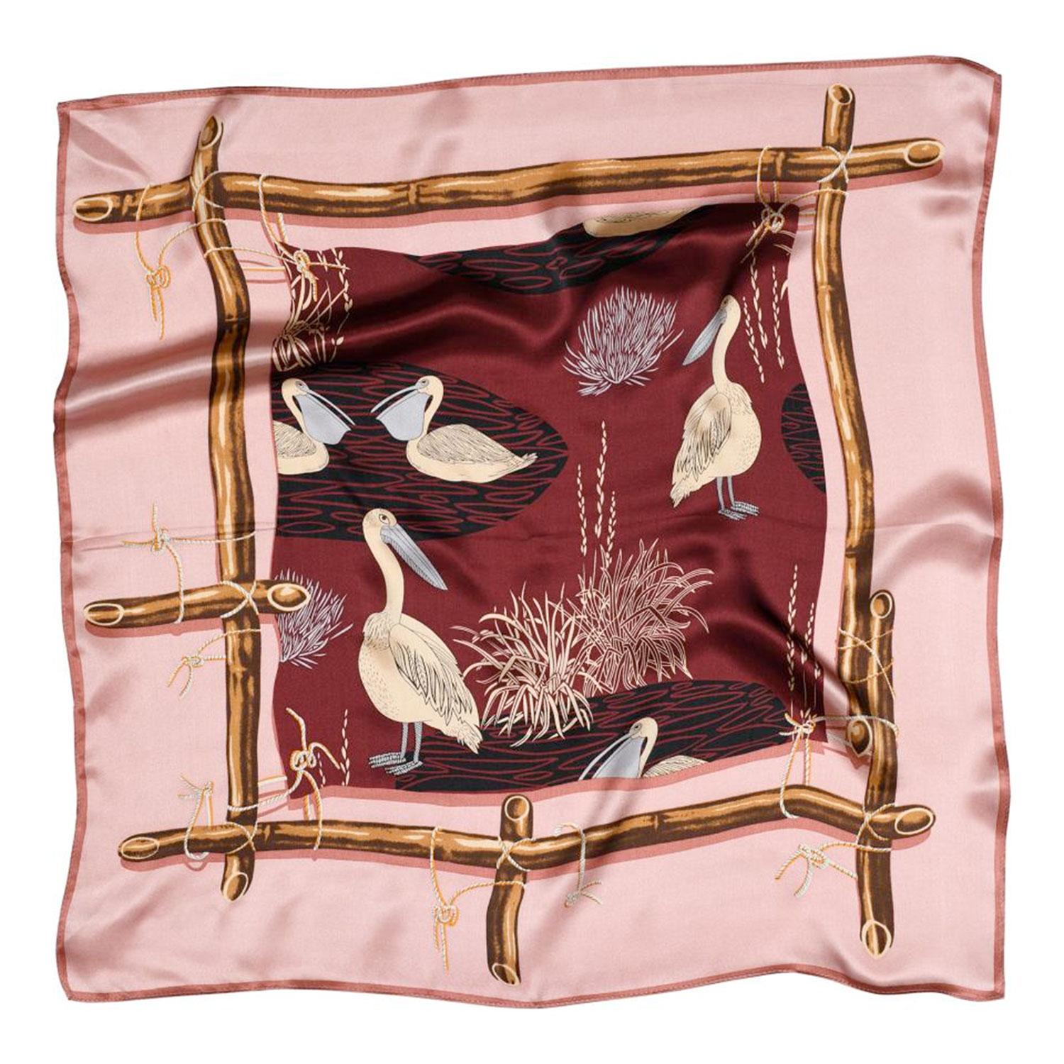 Sneaky Fox Birdie Seidenfoulard mit schönem Print von Sneaky Fox vorne