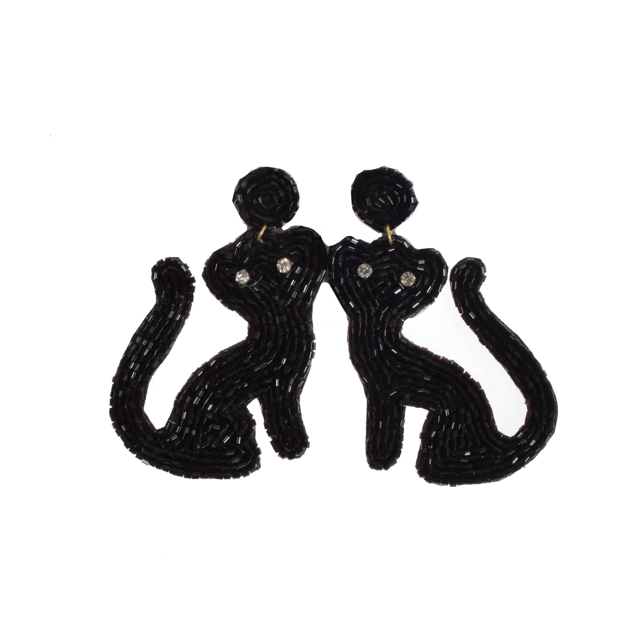 La Garçonne Bijoux Black Cats Ohrstecker in Schwarz von La Garconne Bijoux vorne