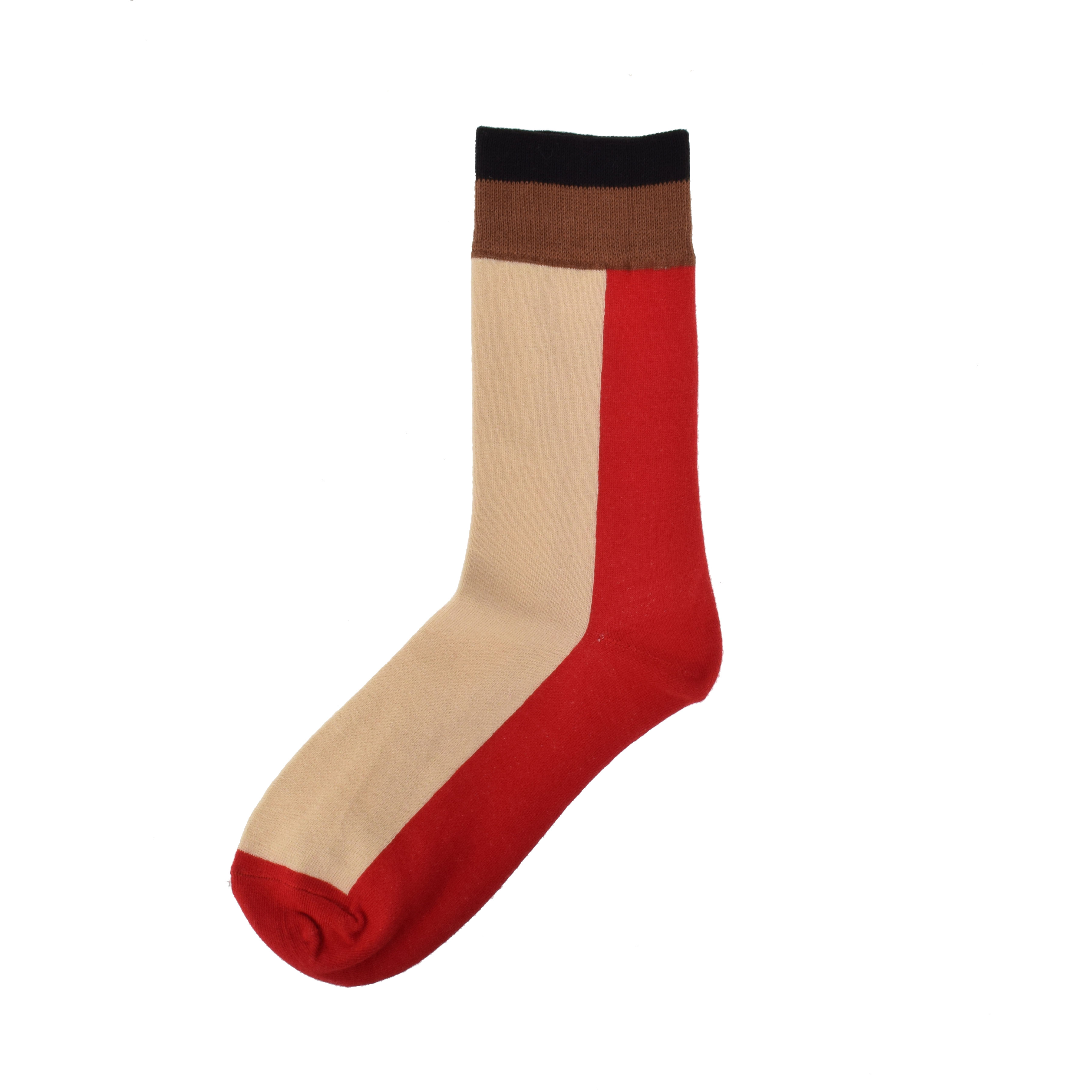 Voila Blocker Voila Socken Rot Beige vorne