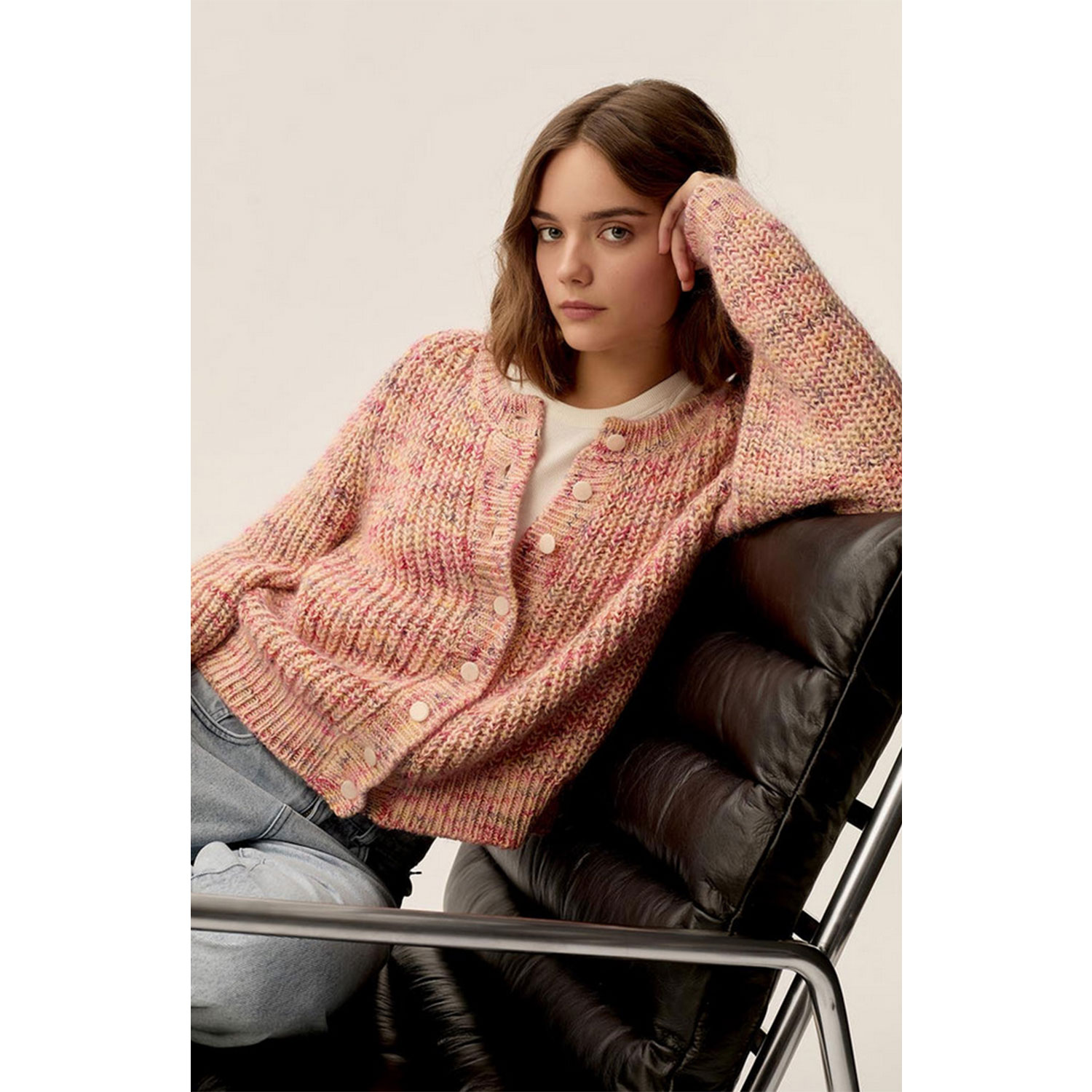 Des Petits Hauts Bonnie Cardigan Multico Poudre