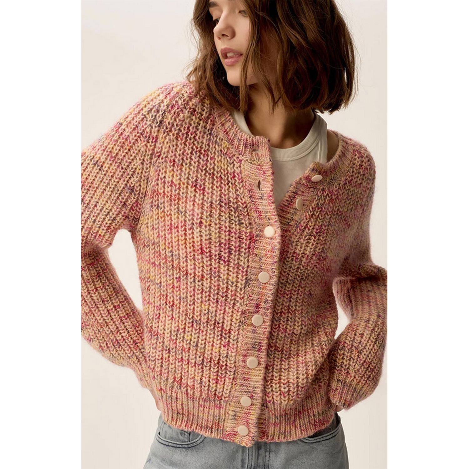 Des Petits Hauts Bonnie Cardigan Multico Poudre