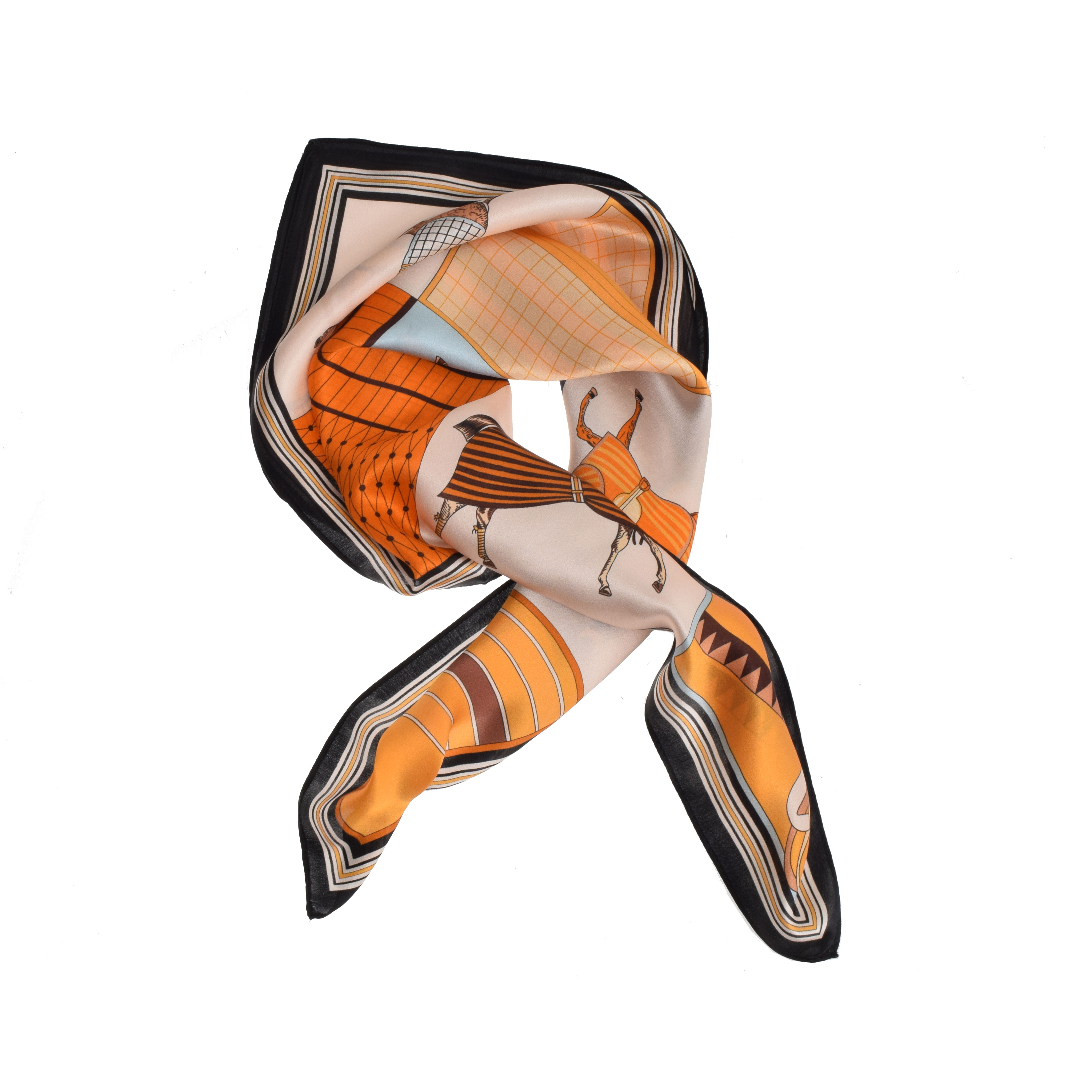 La Garçonne Accessoires Caille Seidenfoulard mit mehrfarbigem Druck von La Garconne Accessoires vorne