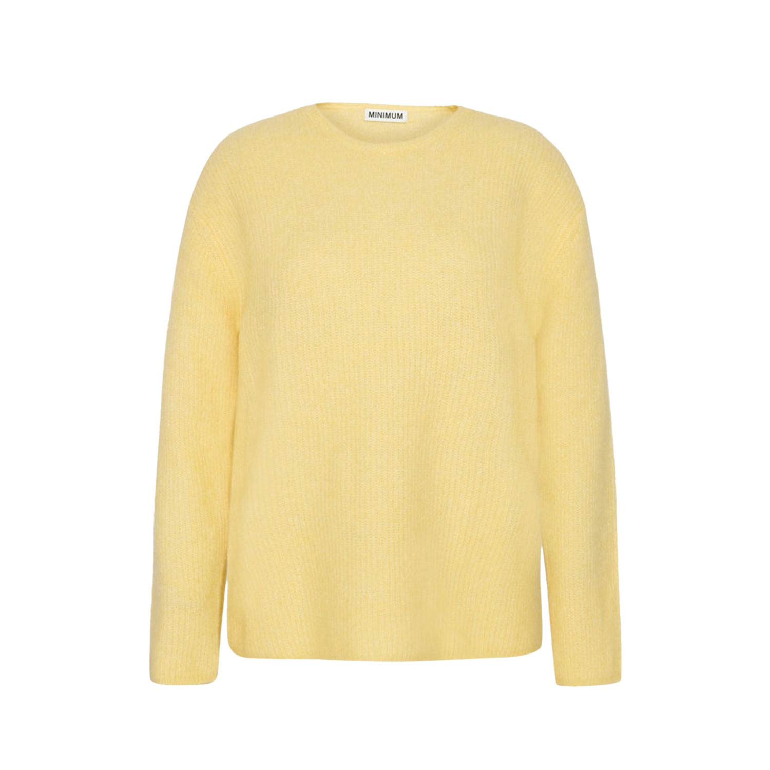 Minimum Calaha Strickpullover mit Rundhals-Ausschnitt in Gelb von Minimum vorne