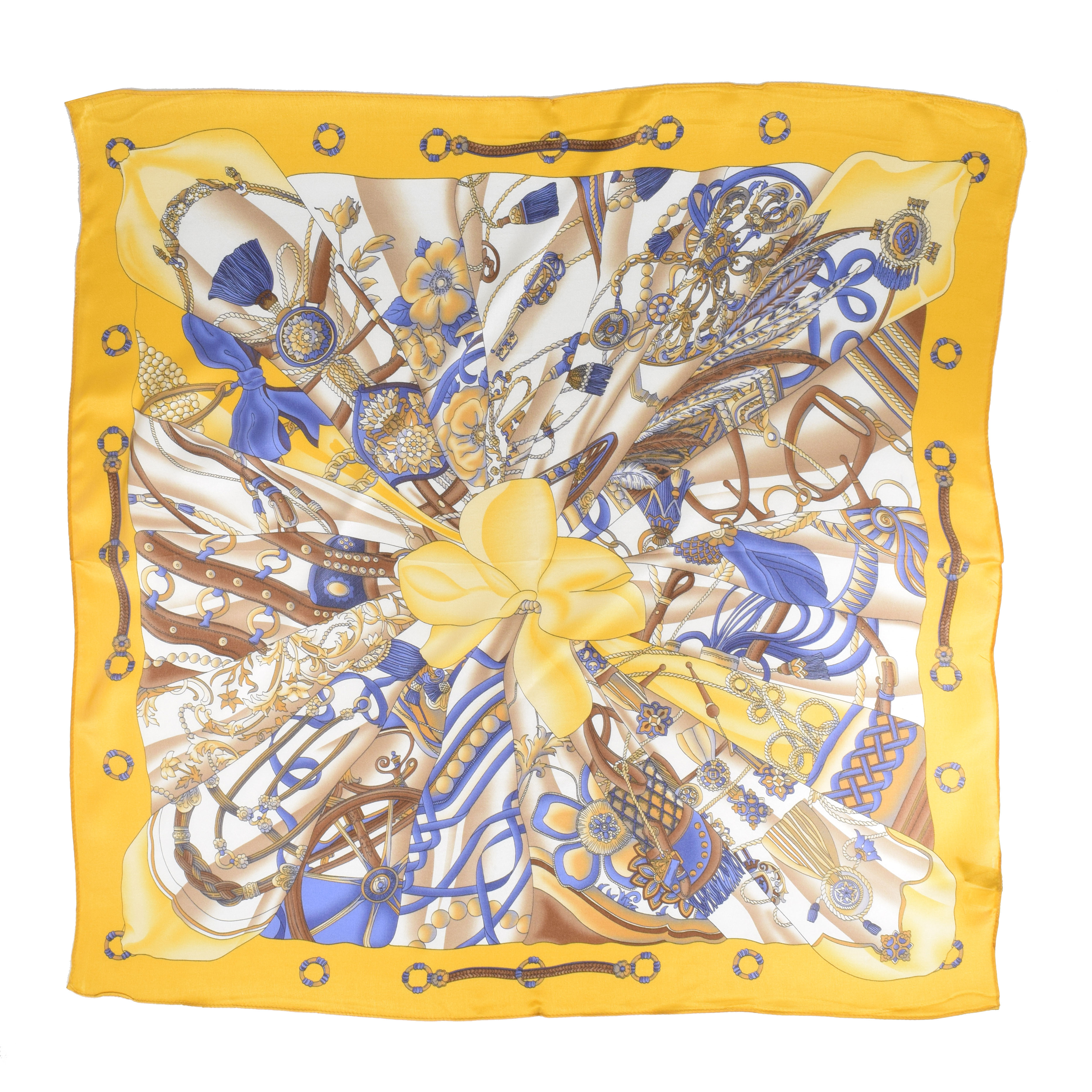 La Garçonne Accessoires Cannes Seidenfoulard mit mehrfarbigem Druck von La Garconne Accessoires offen