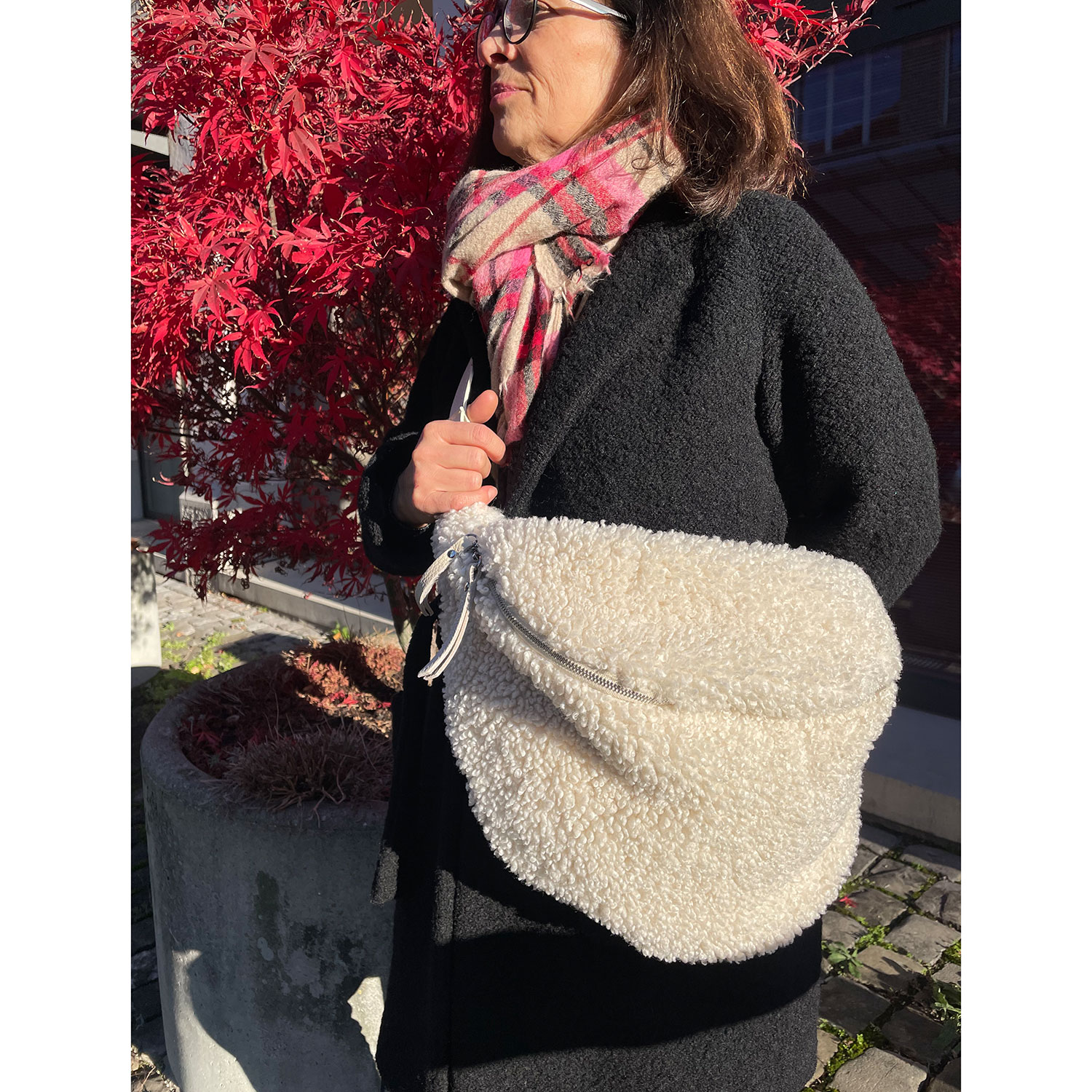 La Garçonne Accessoires Carole Teddy Tasche Panna