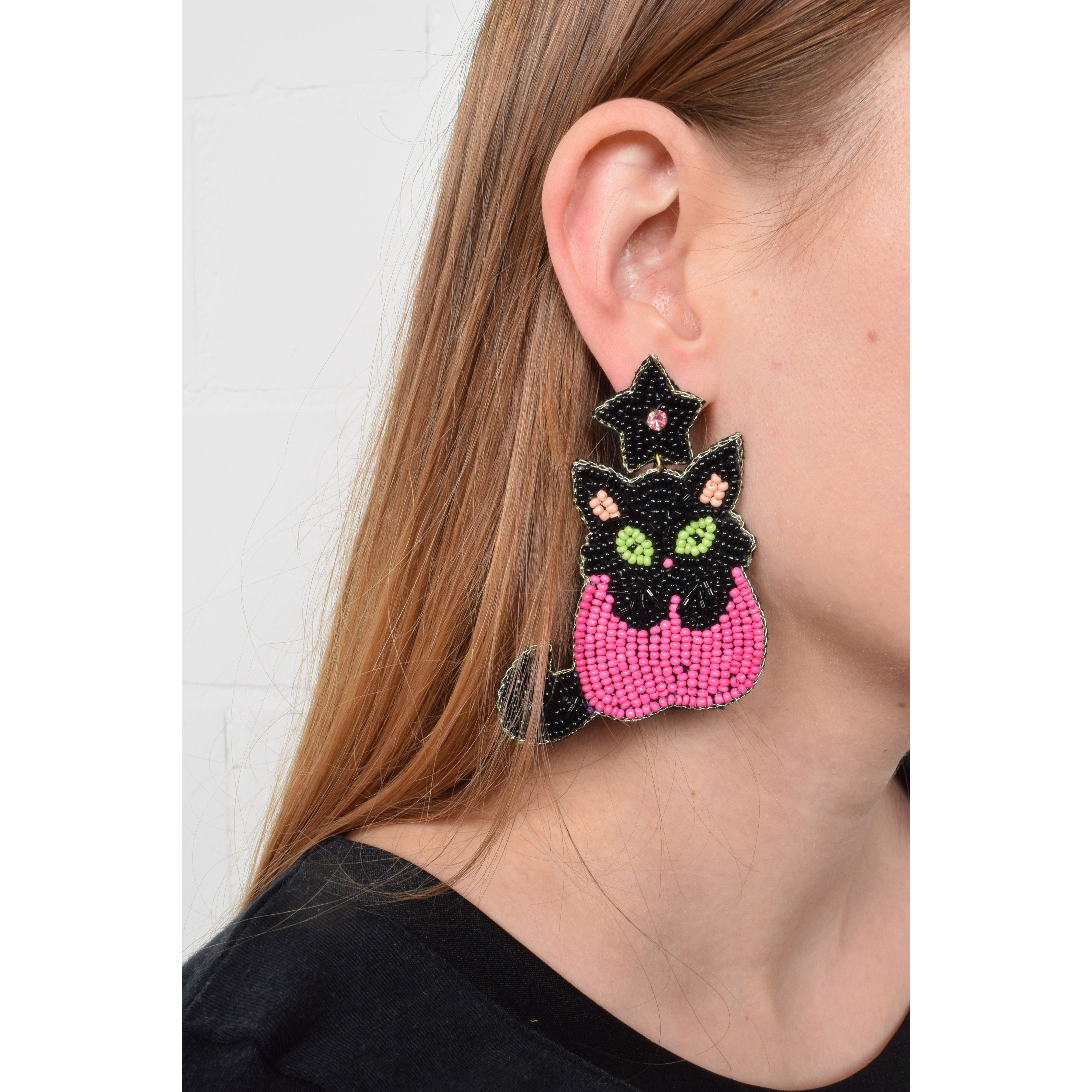 La Garçonne Bijoux Cat in Pink Ohrstecker