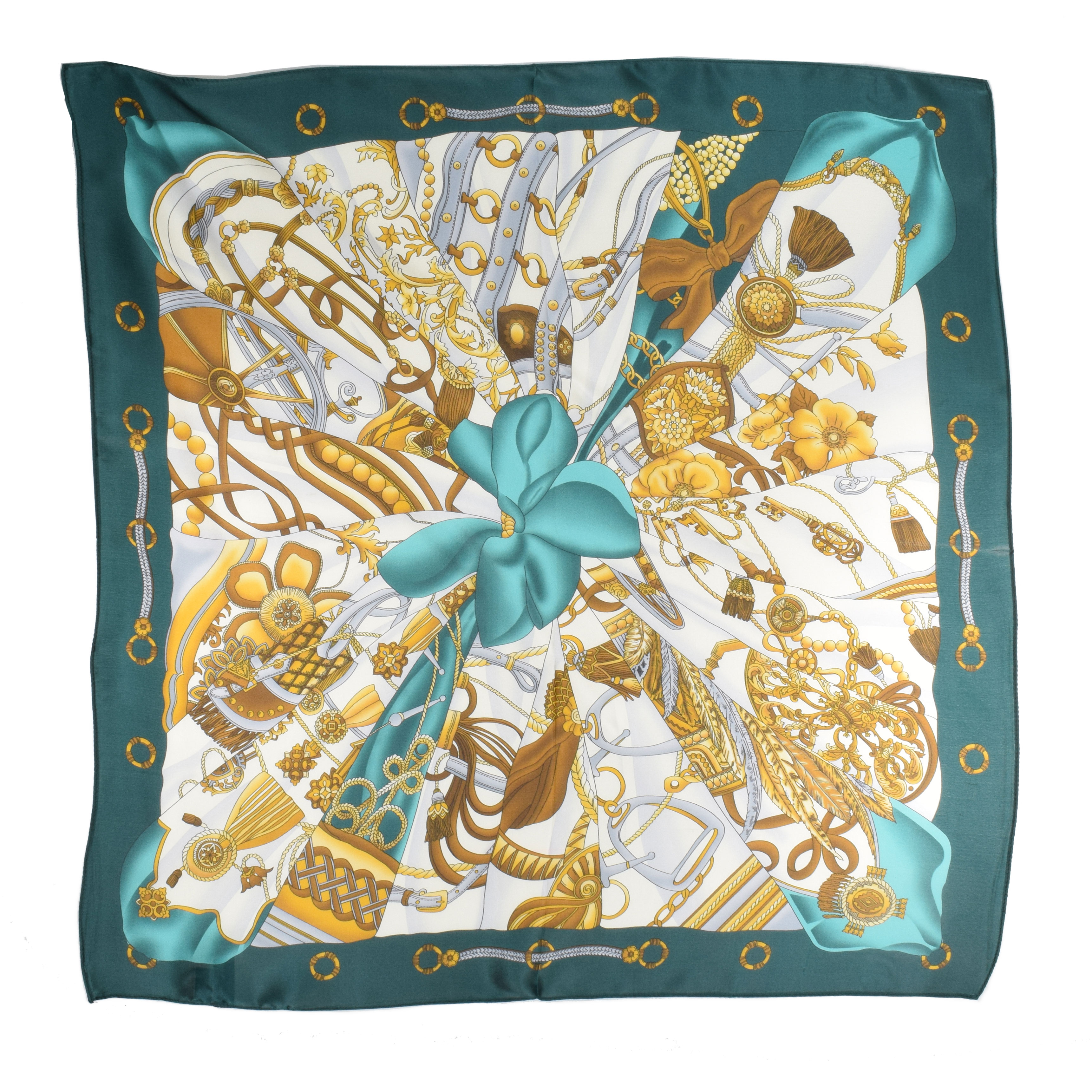 La Garçonne Accessoires Caurel Seidenfoulard mit mehrfarbigem Druck von La Garçonne Accessoires offen