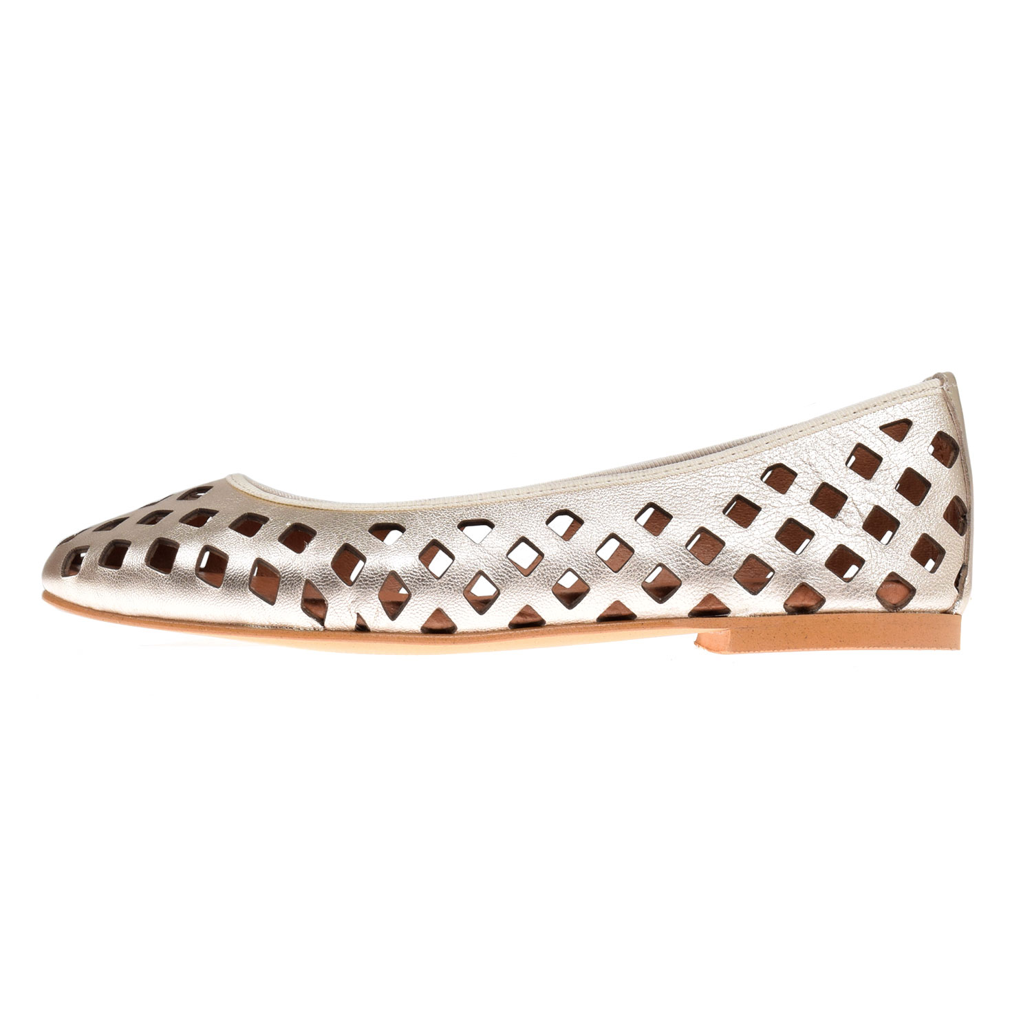 La Garçonne Gwen Metallic Champagne La Garçonne Ballerinas Gold Metallic seitlich