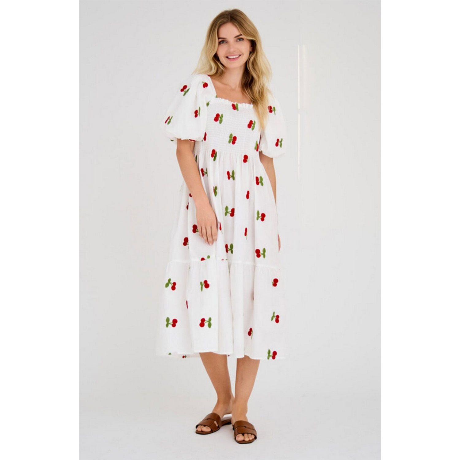 A-View Cheri Fruit Kleid White Red
