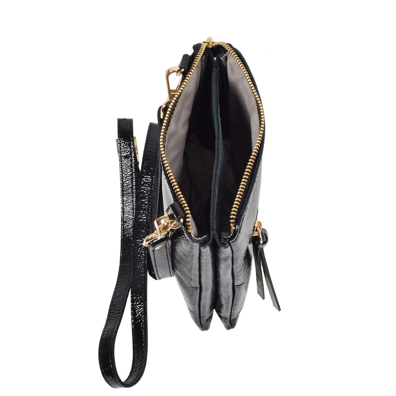 La Garçonne Accessoires Cherie Umhängetasche Lack Black