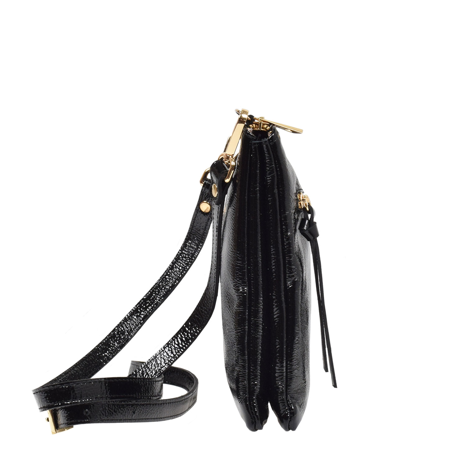 La Garçonne Accessoires Cherie Umhängetasche Lack Black