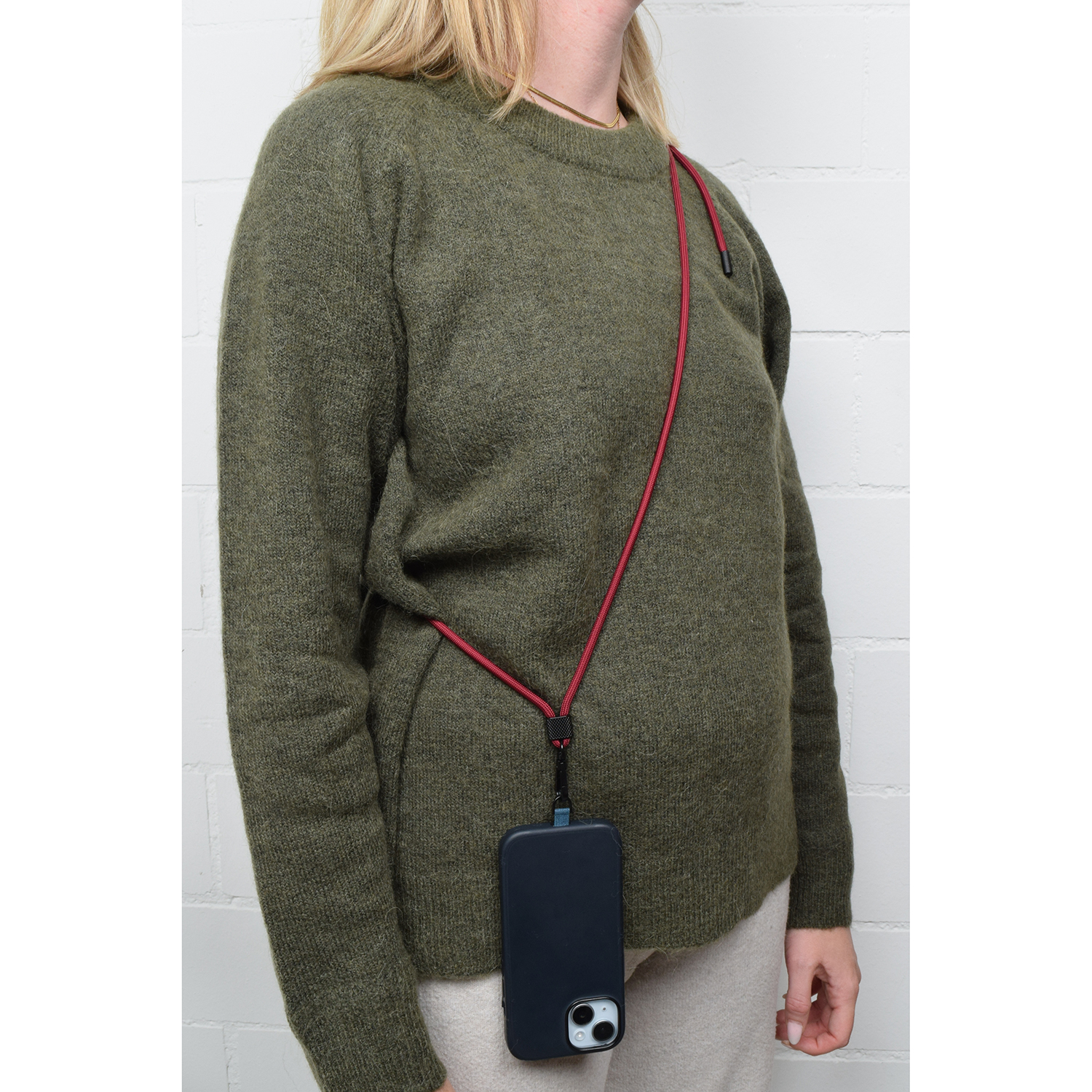 La Garçonne Accessoires Classic Handykette Bordeaux Black