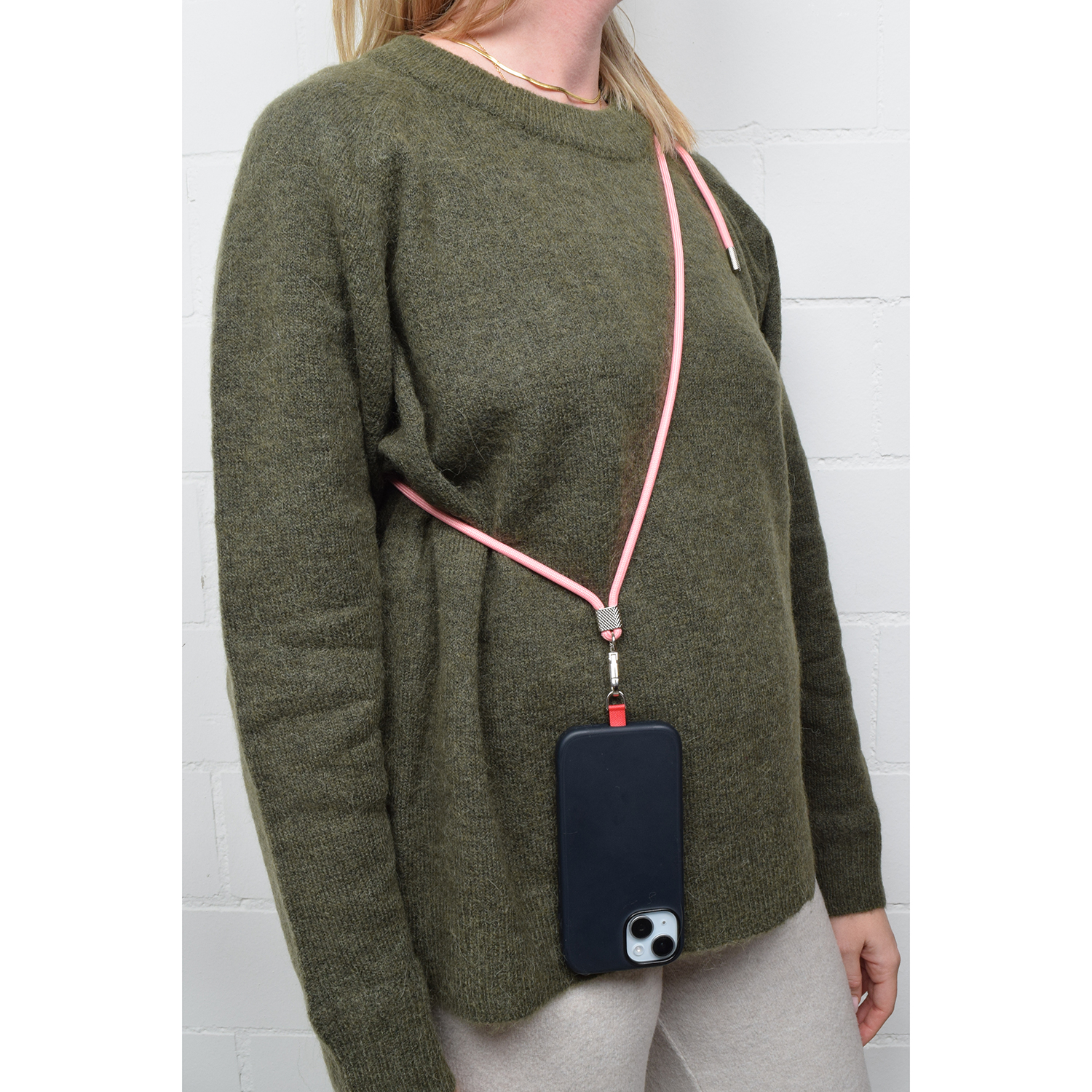 La Garçonne Accessoires Classic Handykette Pink Silver