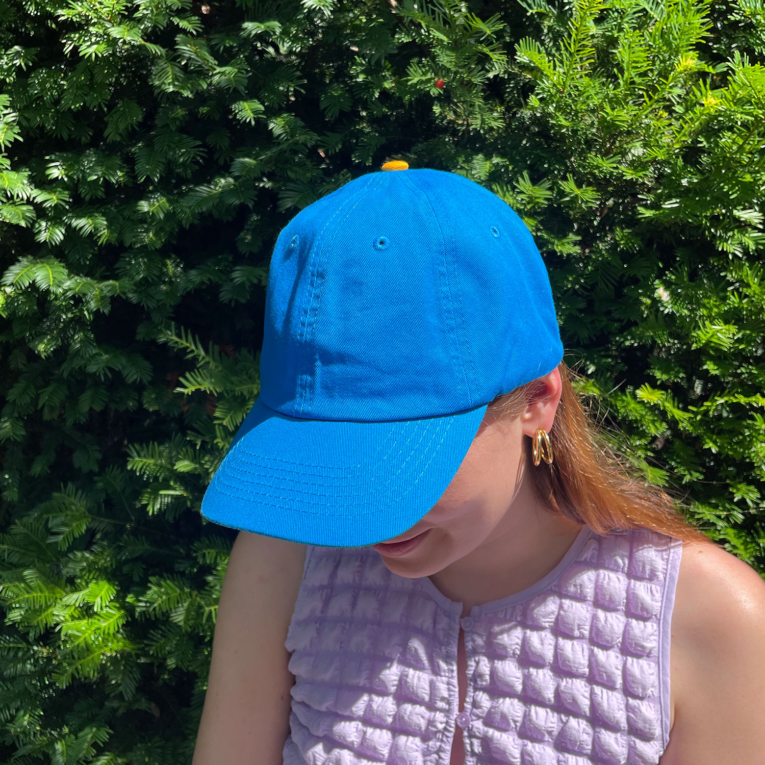 La Garçonne Accessoires Coco La Garçonne Accessoires Cap Blau Orange Model vorne