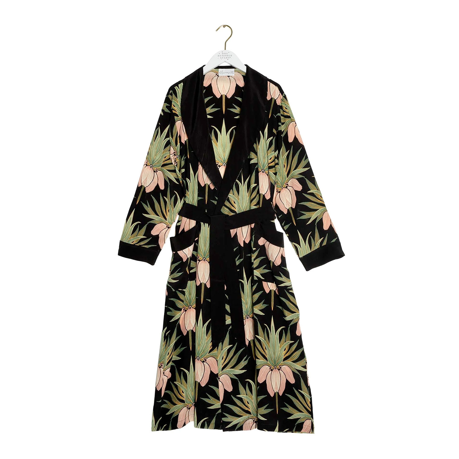 One Hundred Stars Deco Bud Crepe Kleid Black