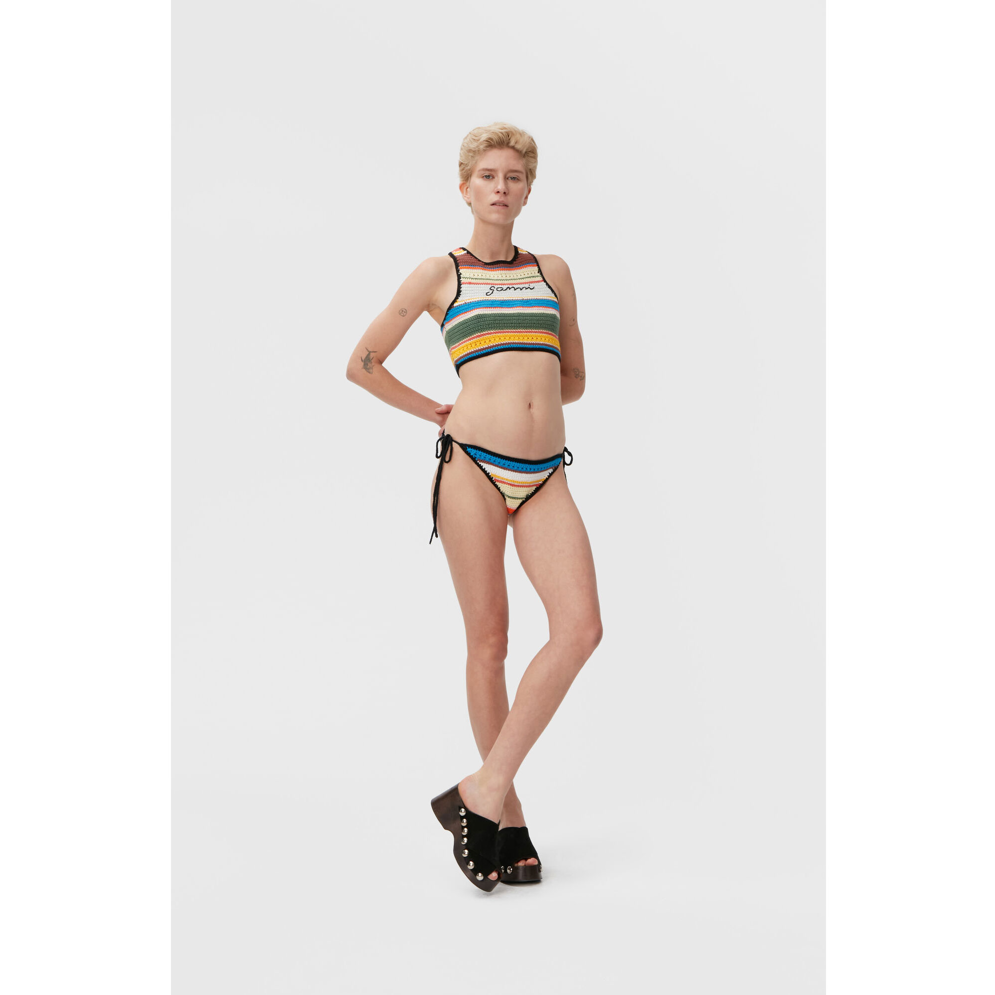 Ganni Bikinihose Beach Stripe Multi